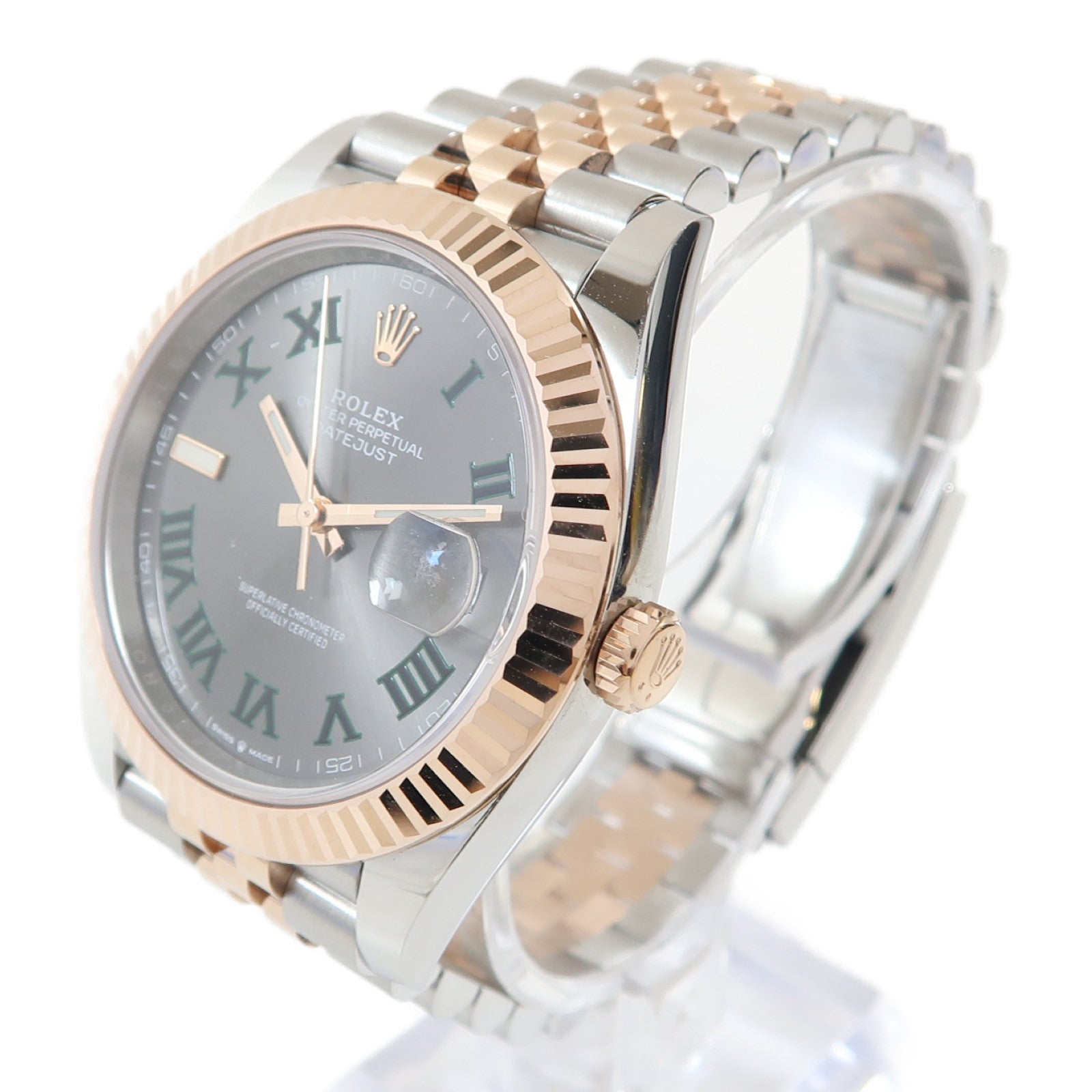 ROLEX Datejust 18K玫瑰金/不鏽鋼手錶自動機芯灰色