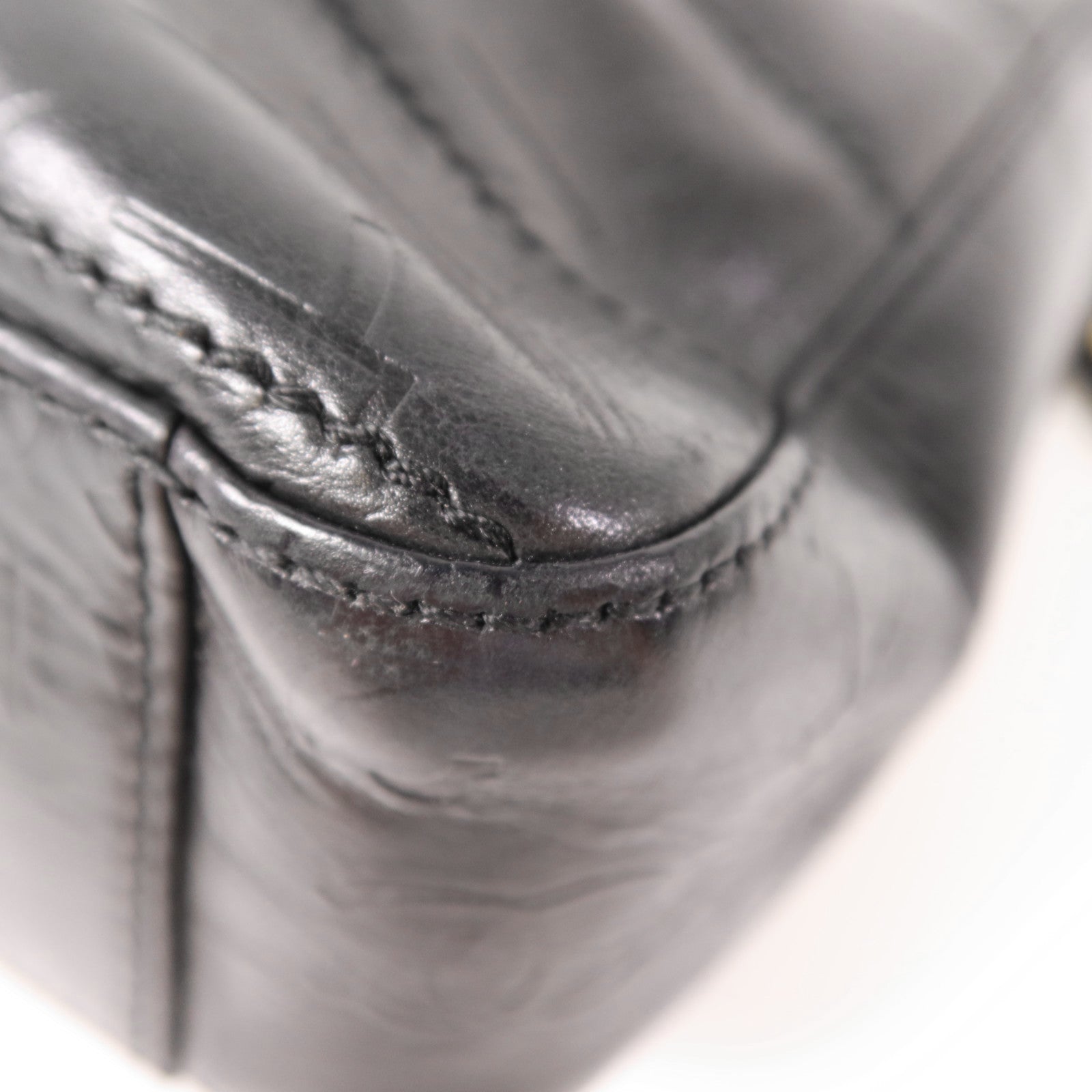 CHANEL 羊皮皮革Vintage Chain Shoulder金扣鏈帶肩背袋