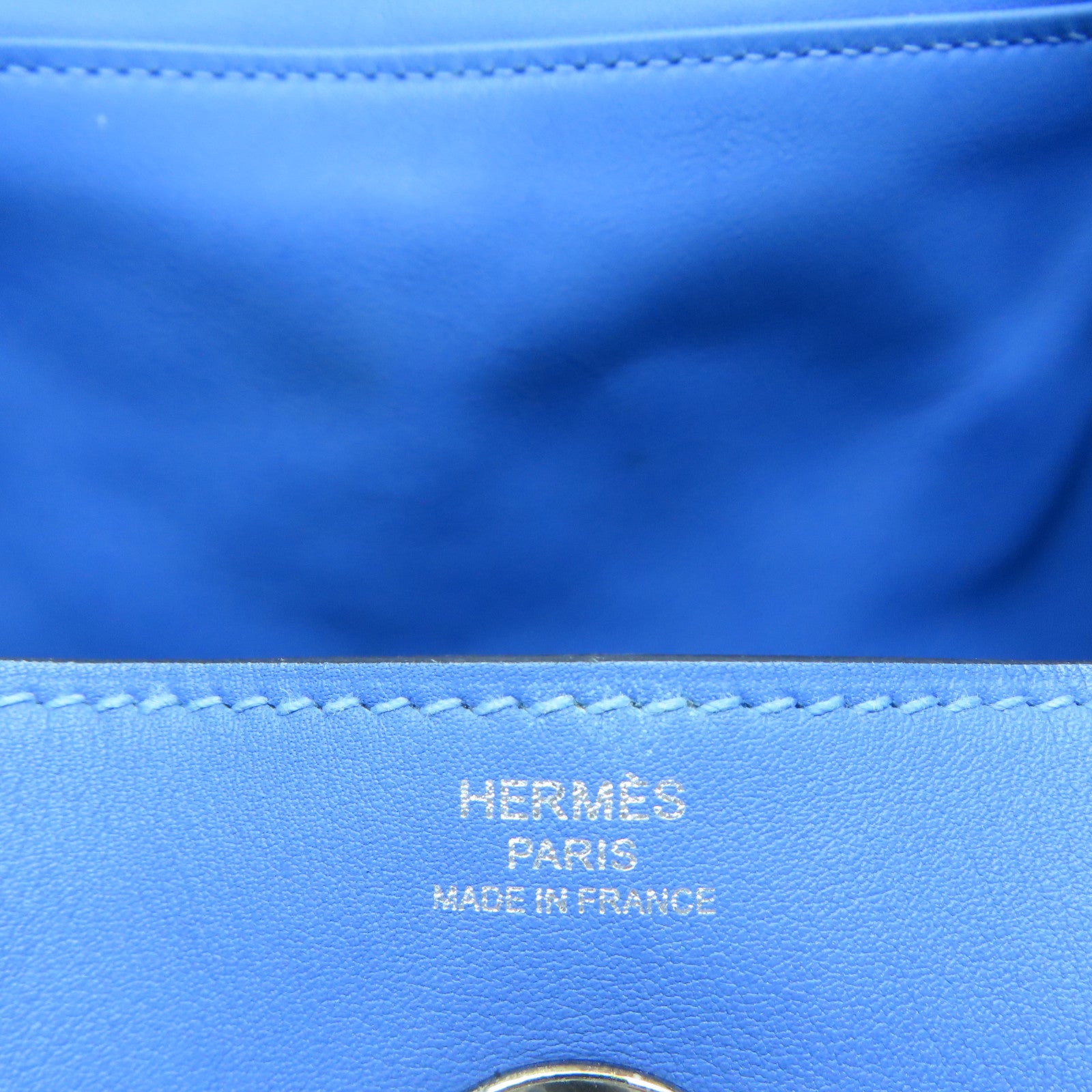HERMES 【激減優惠】Swift皮革Lindy 26銀扣手挽肩背兩用袋天堂藍色