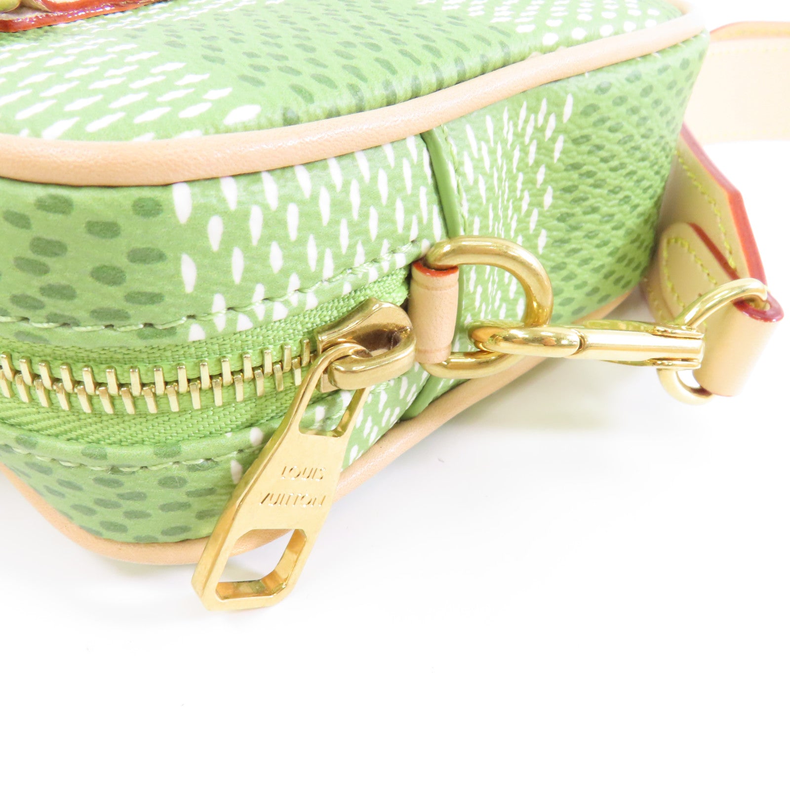 LOUIS VUITTON Green Damier Nano Porte Documents Voyage金扣手挽肩背兩用袋綠色