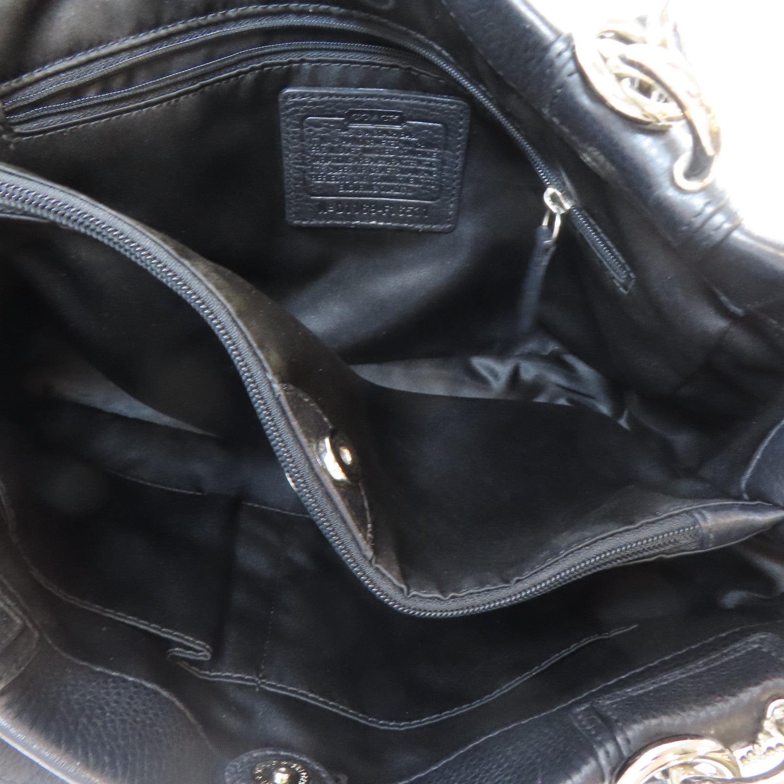 COACH 牛皮皮革Penelope Shoulder Bag銀扣肩背袋黑色