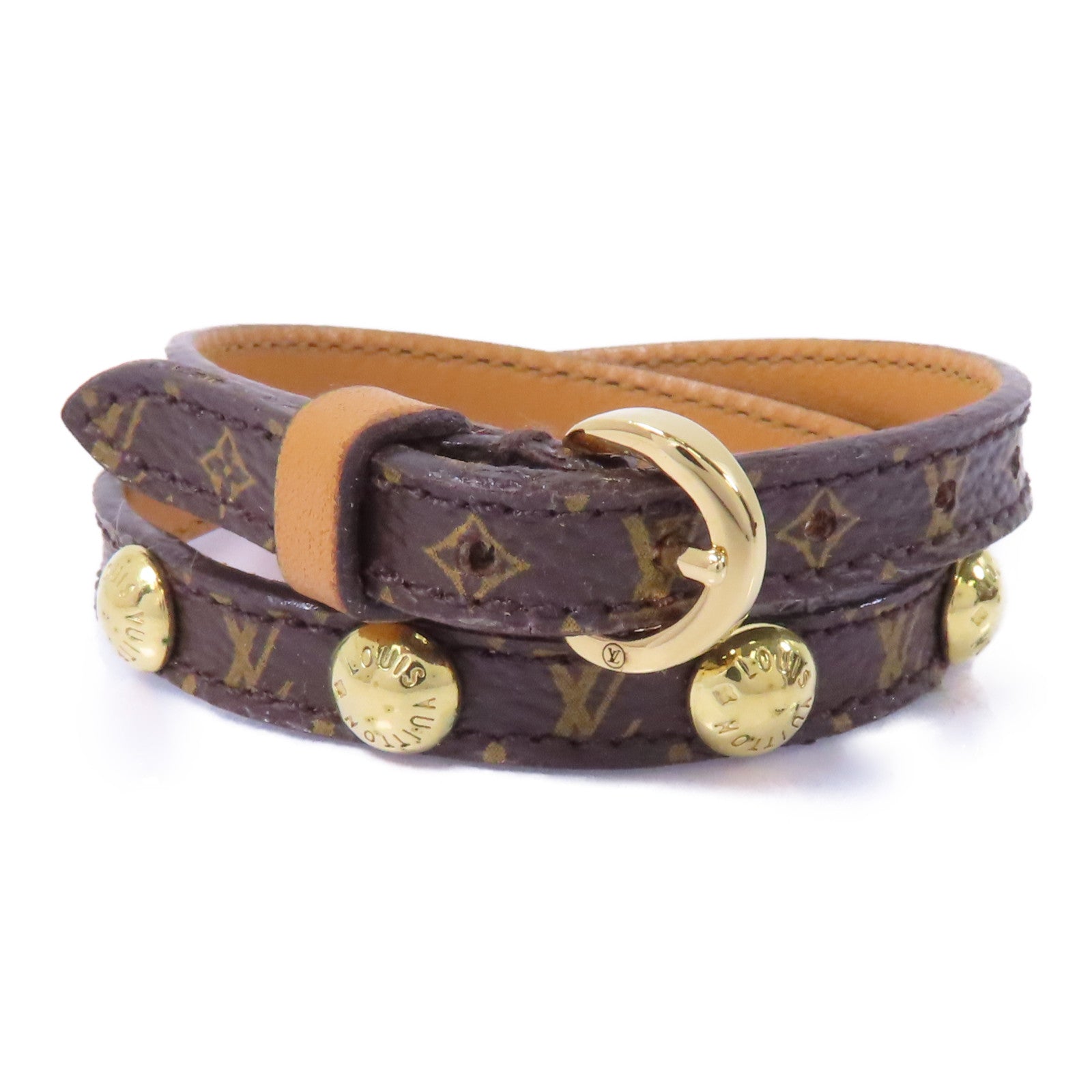 LOUIS VUITTON Monogram Bracelet金扣手鏈棕色