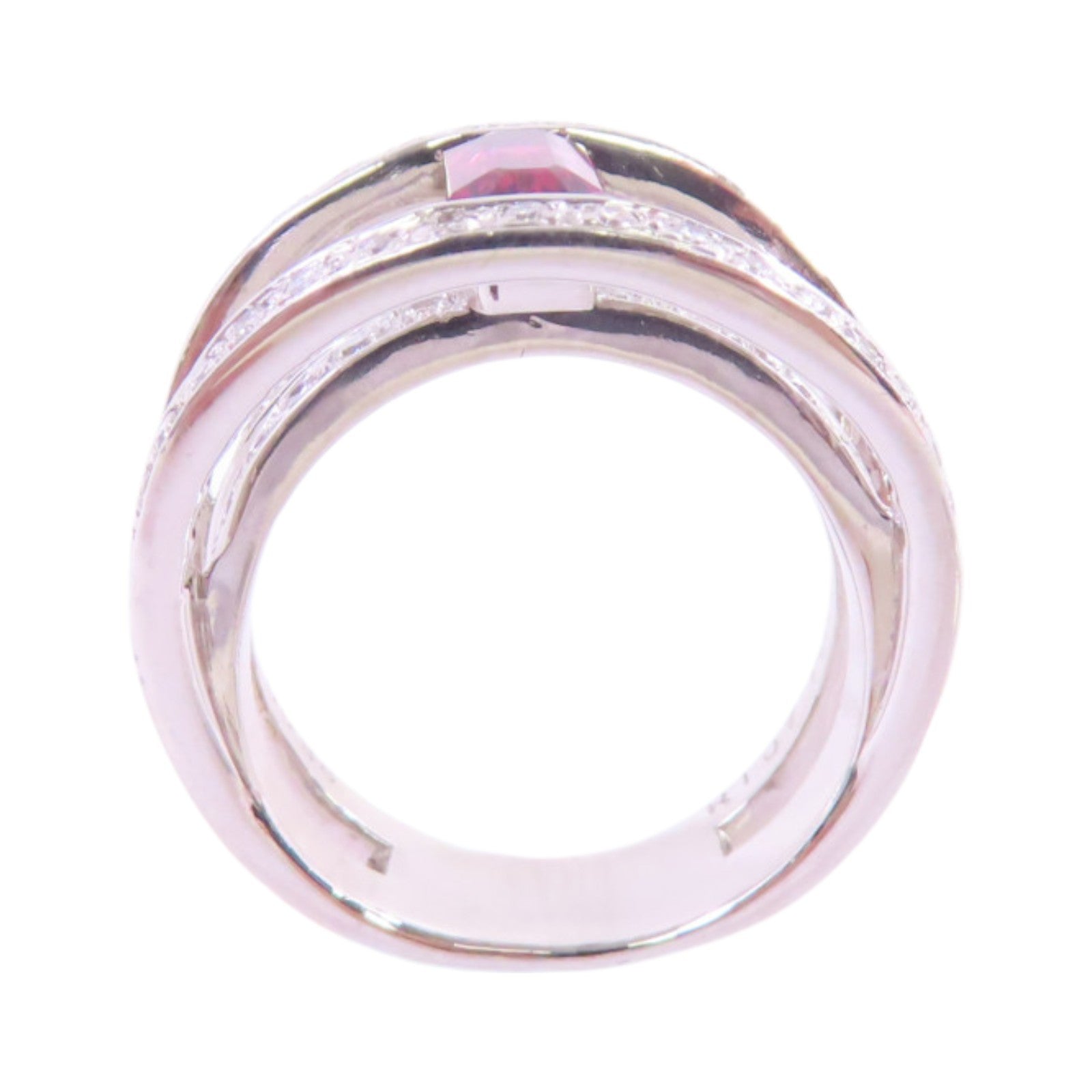 JEWELRY PT900鉑金/紅寶石/鑽石Ruby Diamond Ring戒指US#5.5