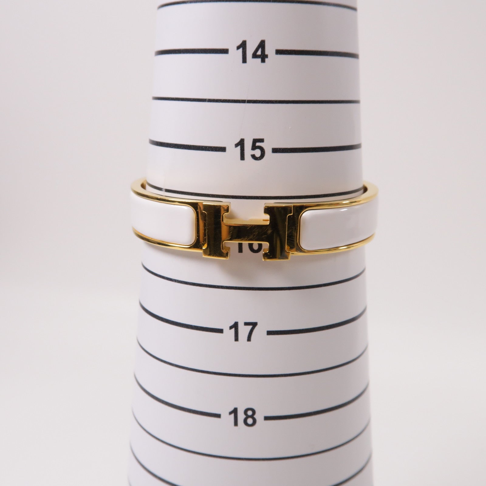 HERMES 金屬Clic H手鐲金色/白色