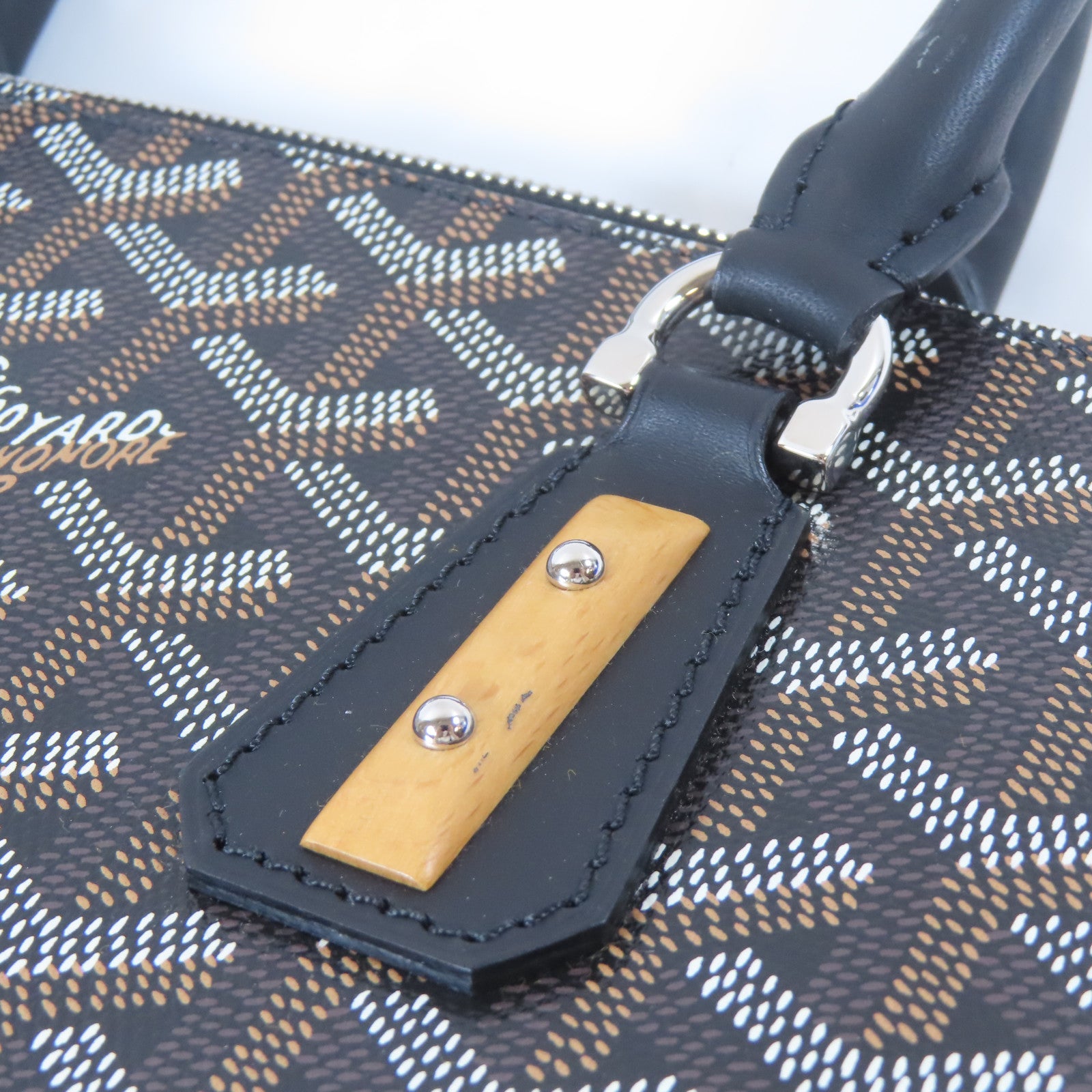 GOYARD 塗層帆布Vendome銀扣手挽袋黑色