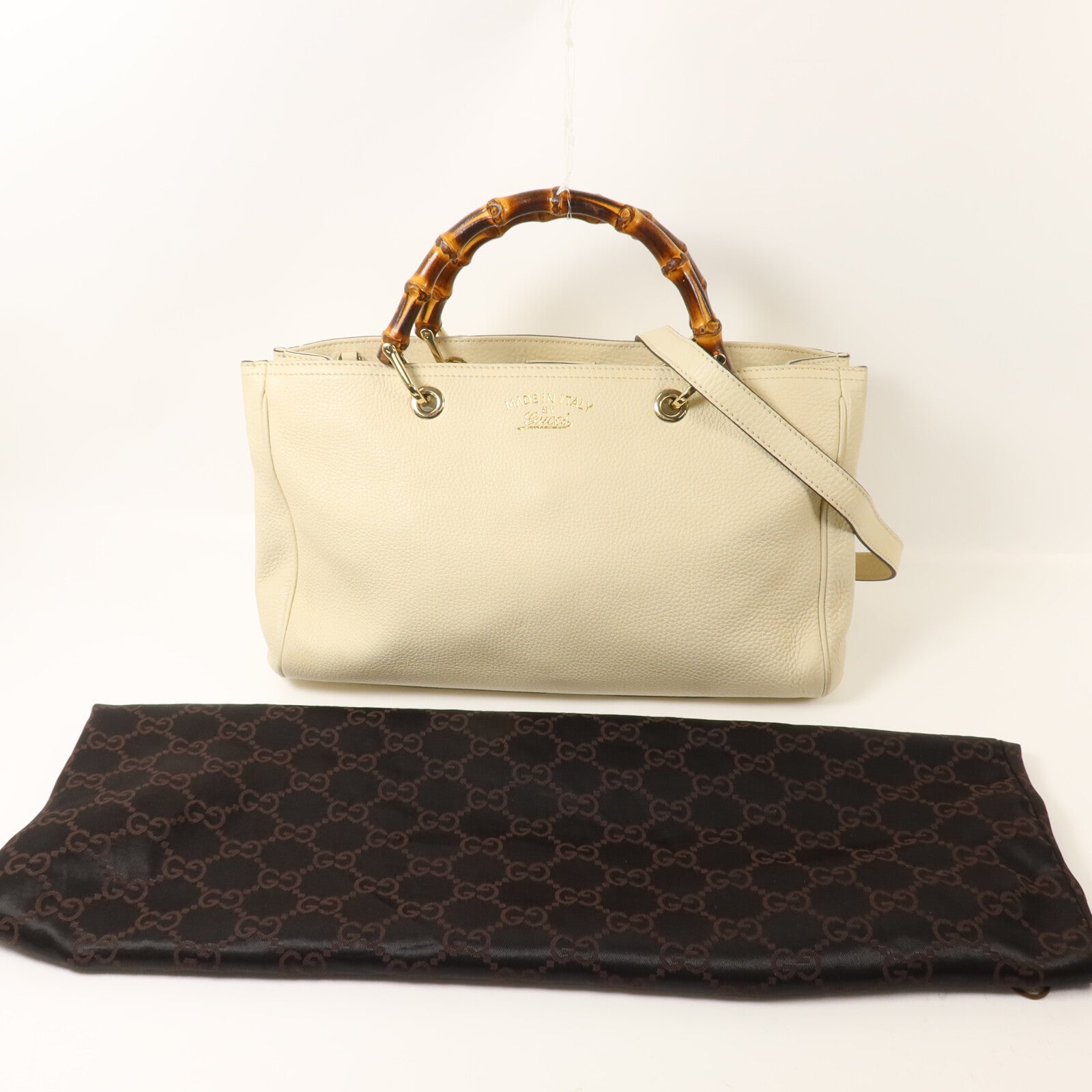 GUCCI 牛皮皮革Bamboo Shopper手挽肩背兩用袋