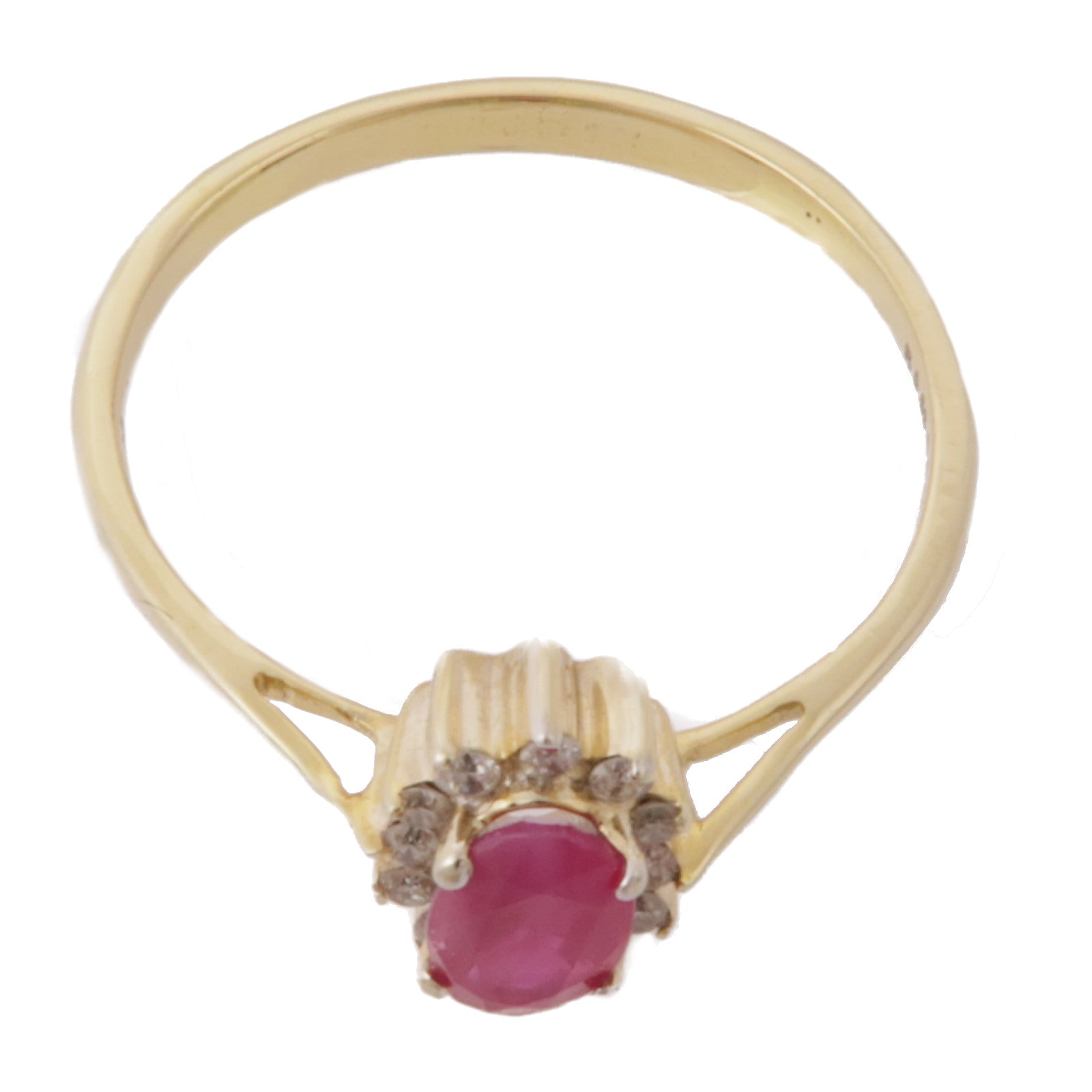 JEWELRY 18K黃金Ruby/Diamond Ring紅寶石/鑽石戒指US#7.5