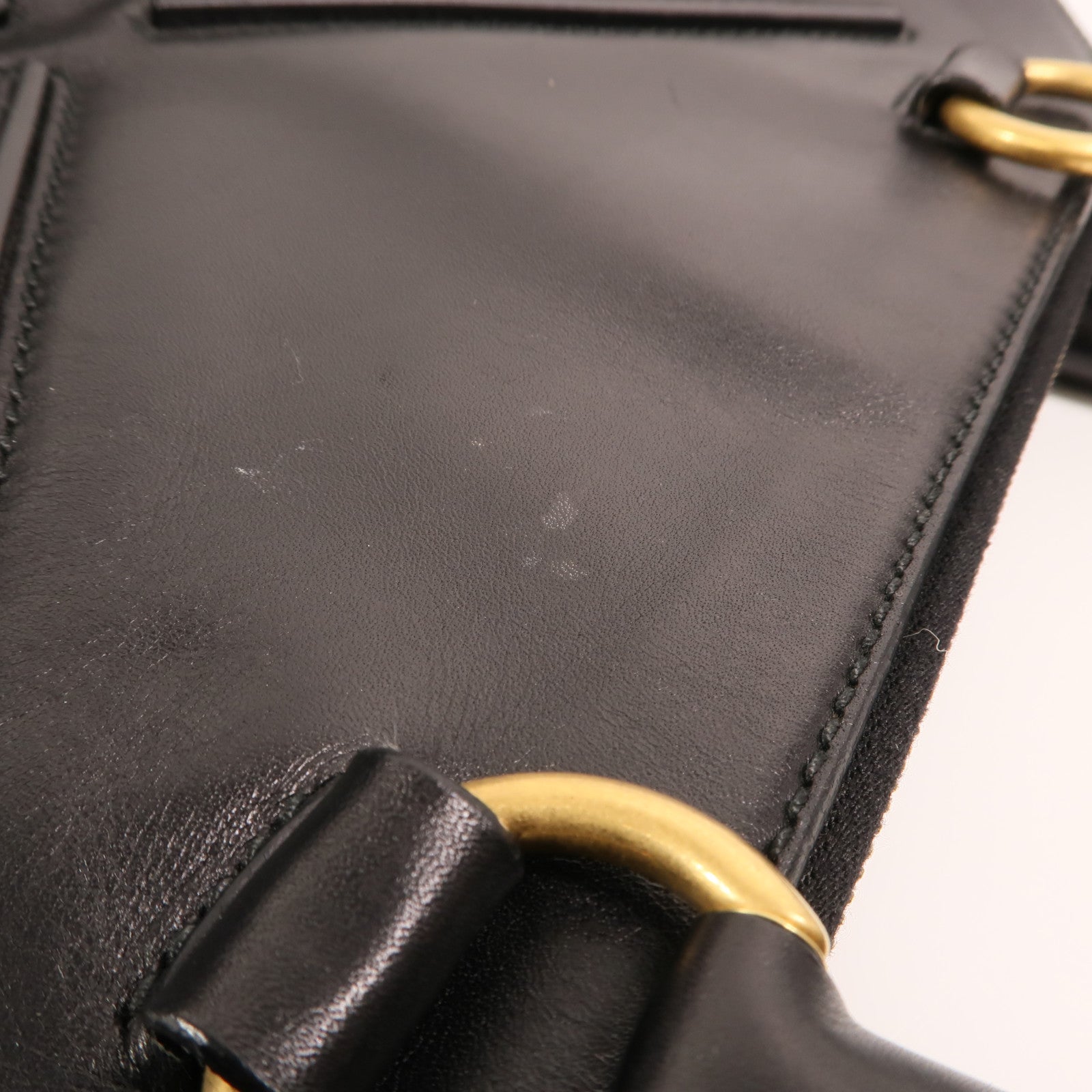 SAINT LAURENT 羊皮皮革Rive Gauche 32金扣手挽袋