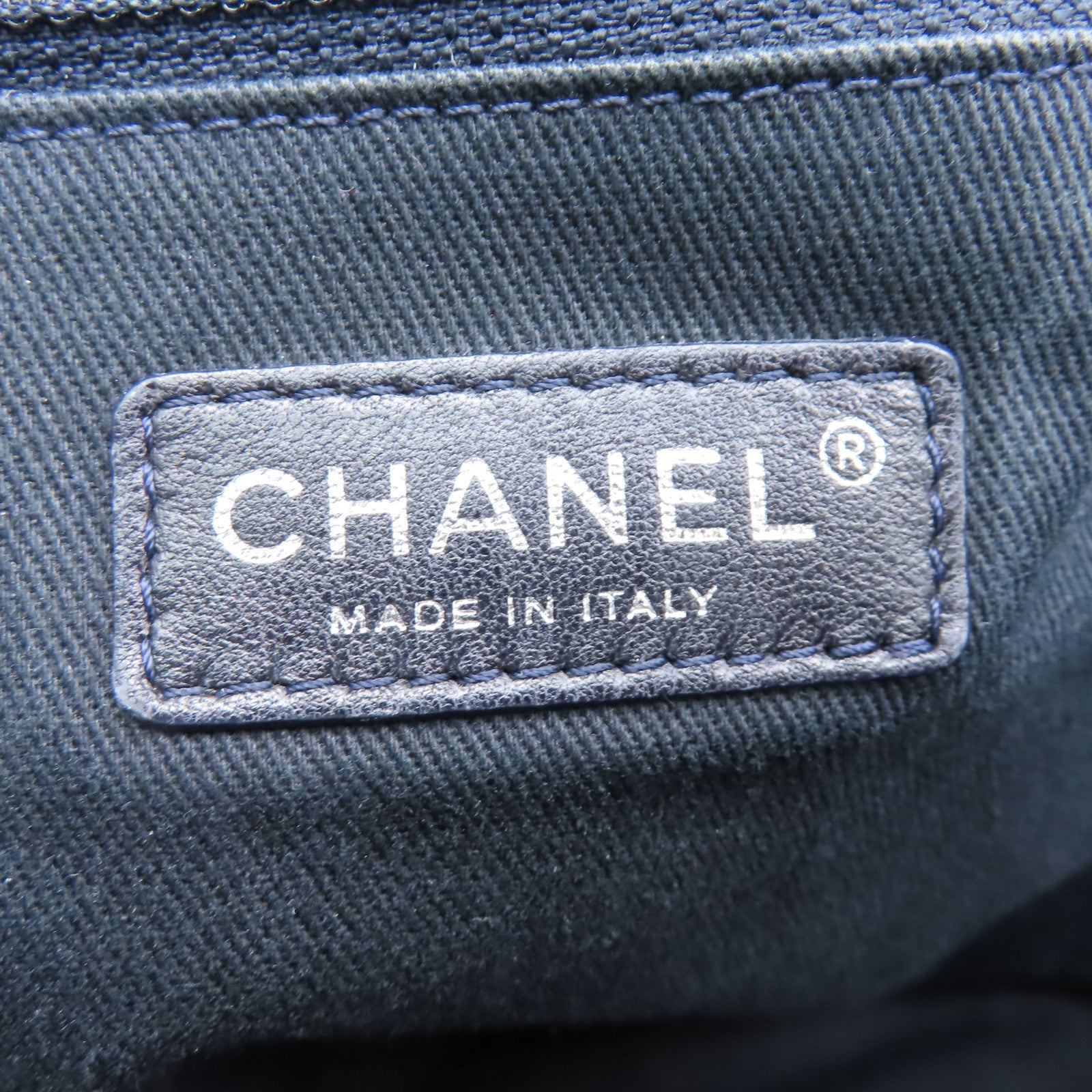 CHANEL 【激減優惠】牛皮皮革Totebag肩背袋銀扣藍色