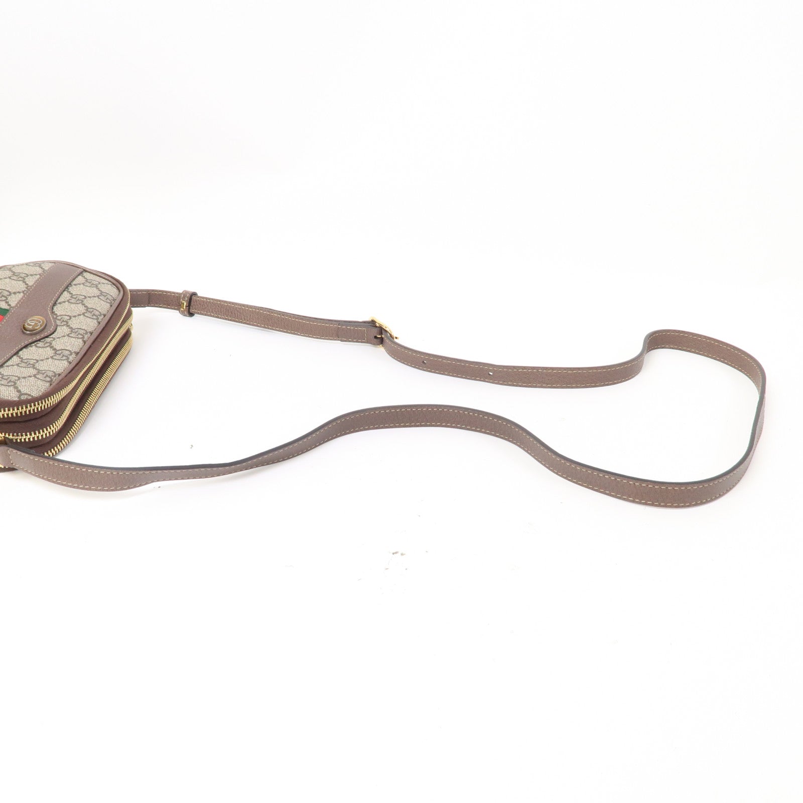 GUCCI 塗層帆布Ophidia GG Mini金扣肩背袋啡色
