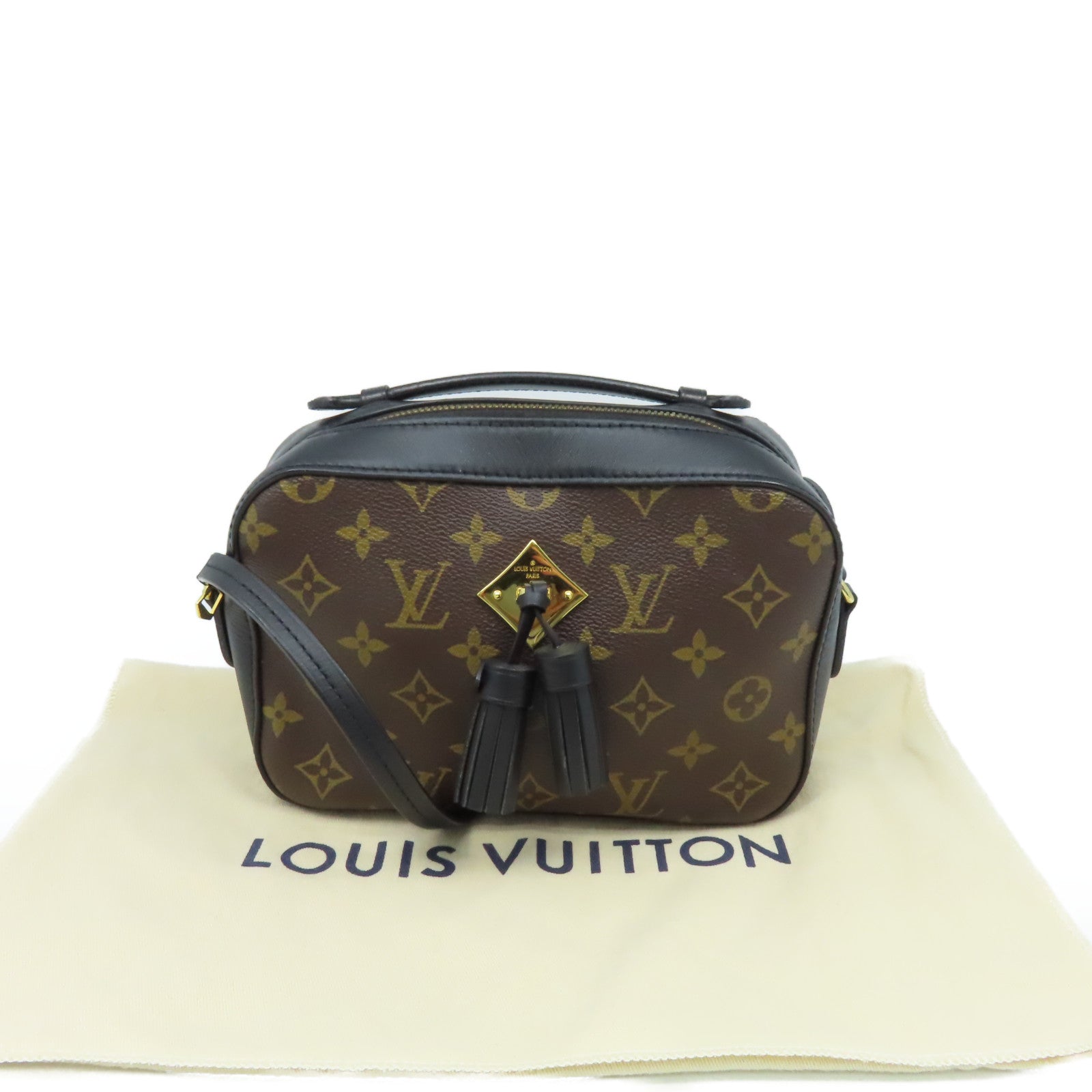 LOUIS VUITTON 【激減優惠】Monogram Saintonge  Shoulder Bag肩背袋黑色/啡色