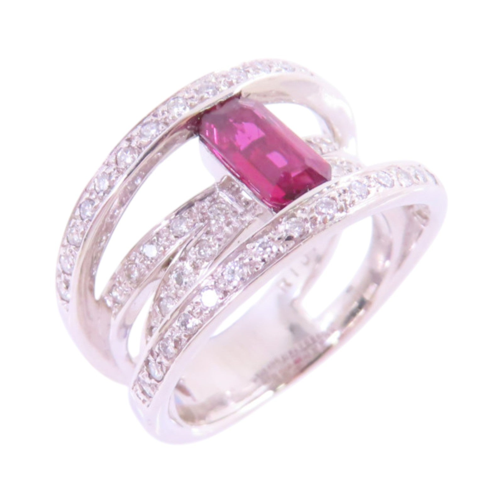 JEWELRY PT900鉑金/紅寶石/鑽石Ruby Diamond Ring戒指US#5.5