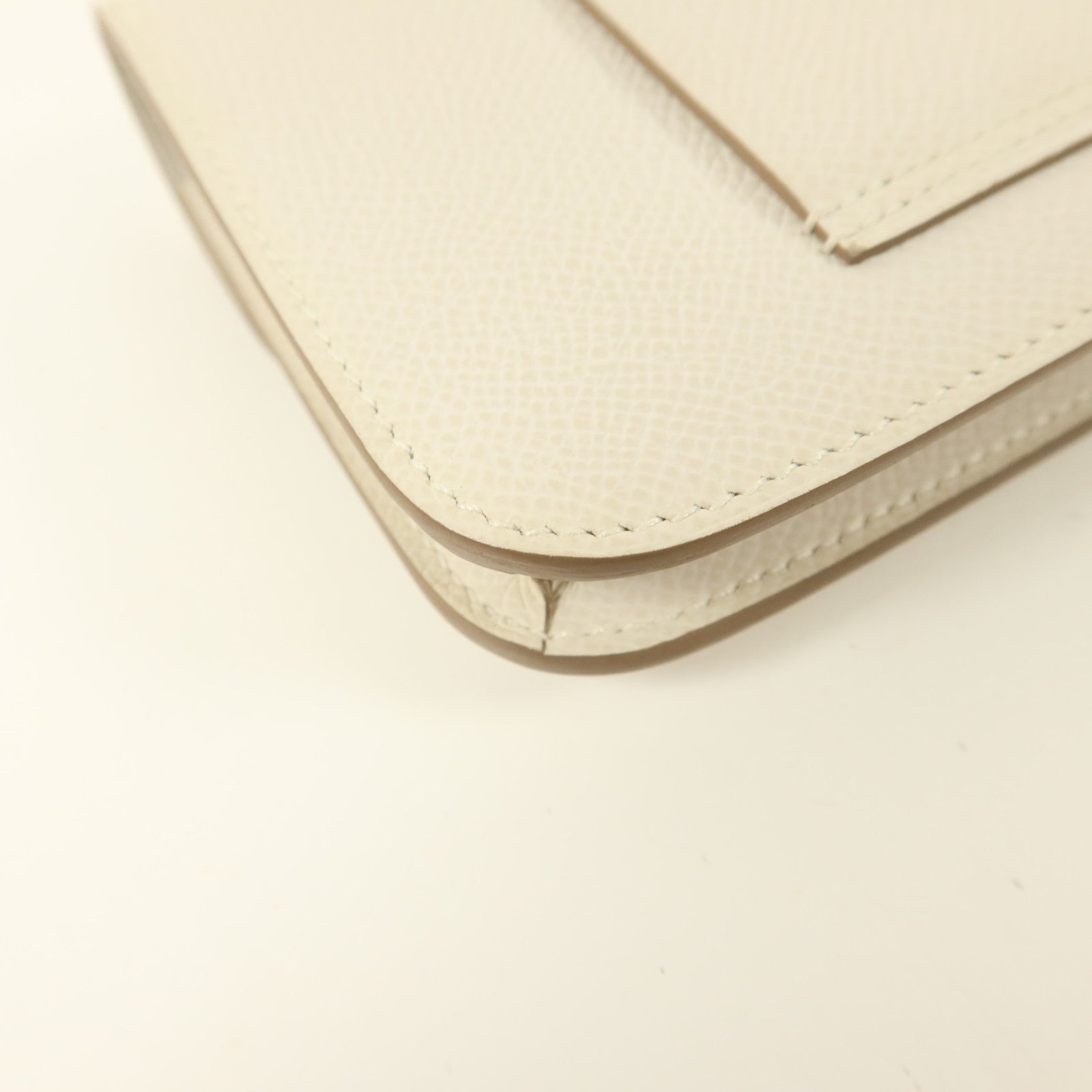 HERMES Epsom皮革Constance Slim錢包Blanc