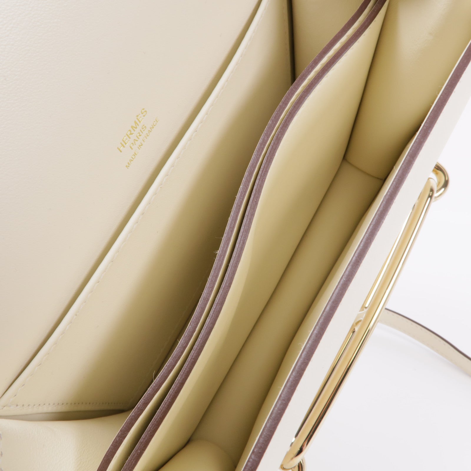 HERMES Swift皮革Mini Roulis金扣肩背袋Nata