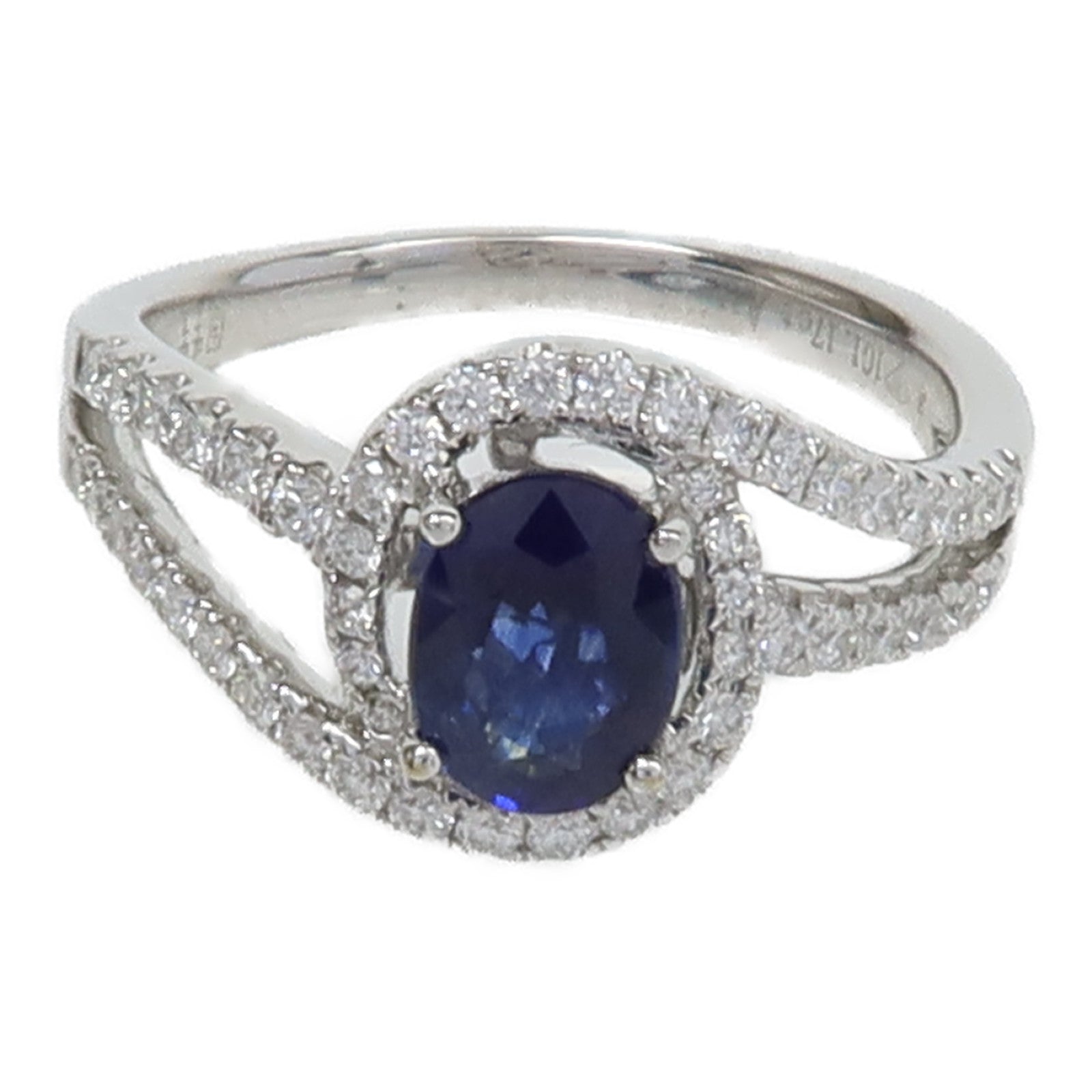 JEWELRY 18K白金Sapphire/Diamond Ring藍寶石/鑽石戒指US#6.25