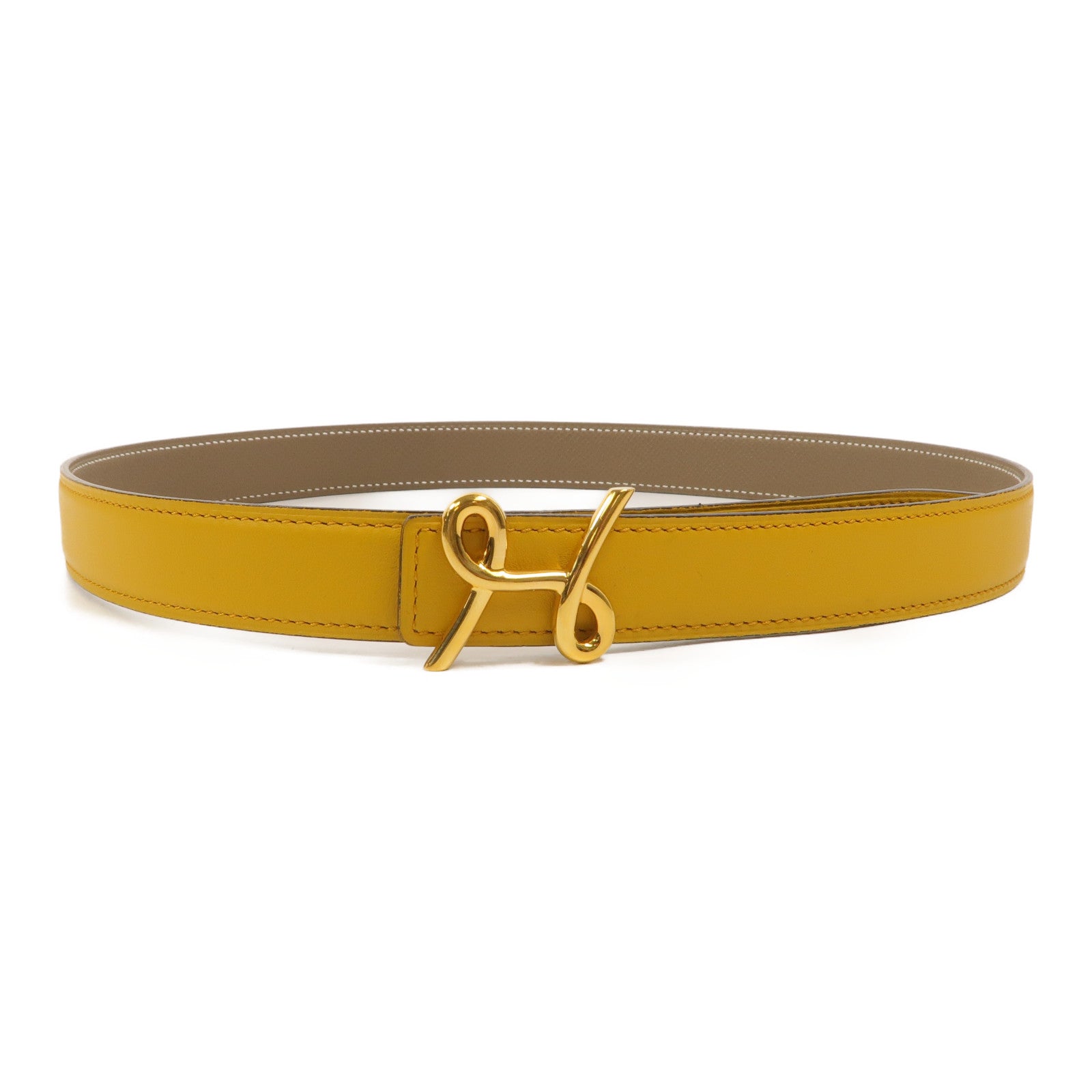 HERMES Epsom/Swift皮革Cursives Reversible Belt 75cm皮帶
