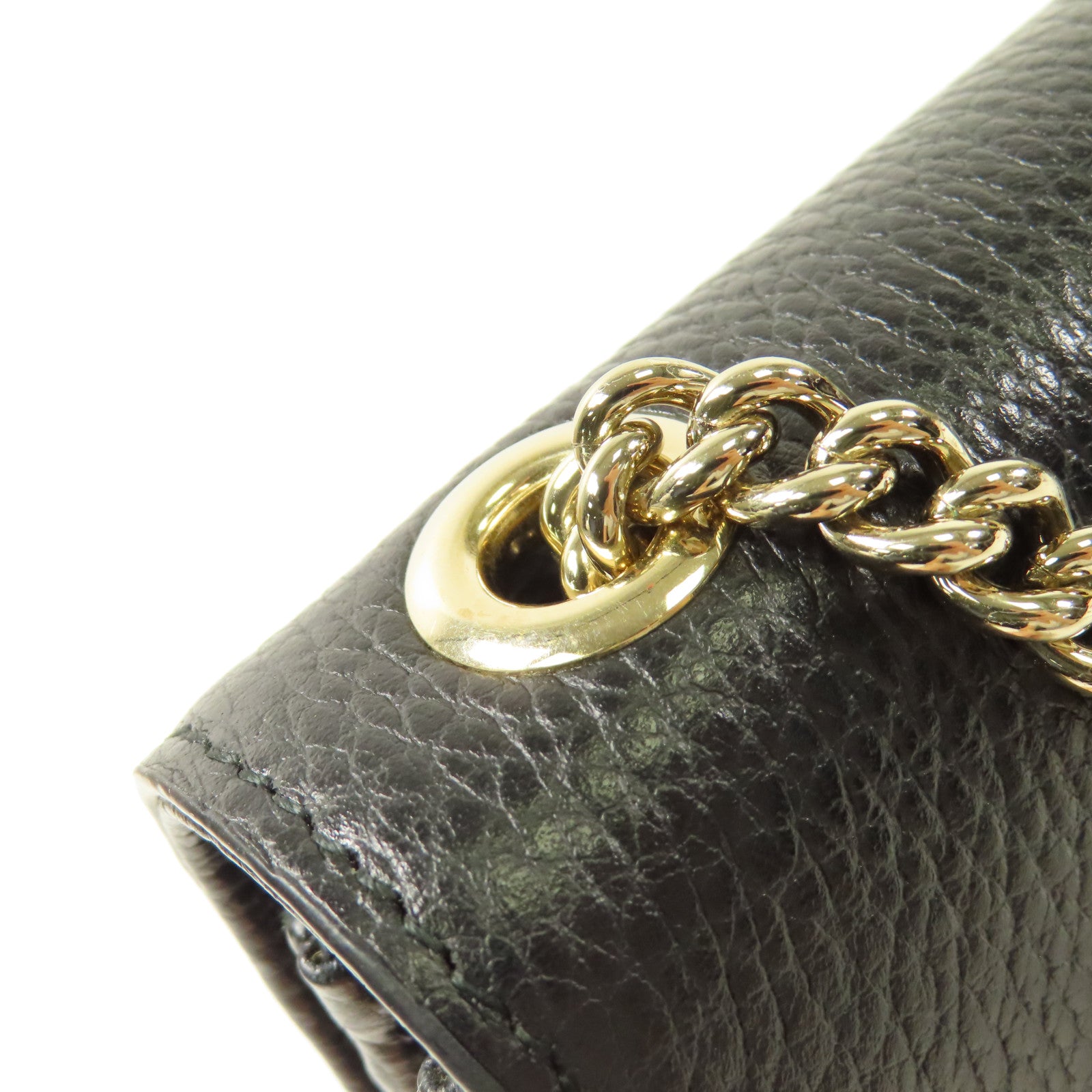 GUCCI 牛皮皮革Interlock金扣鏈帶肩背袋