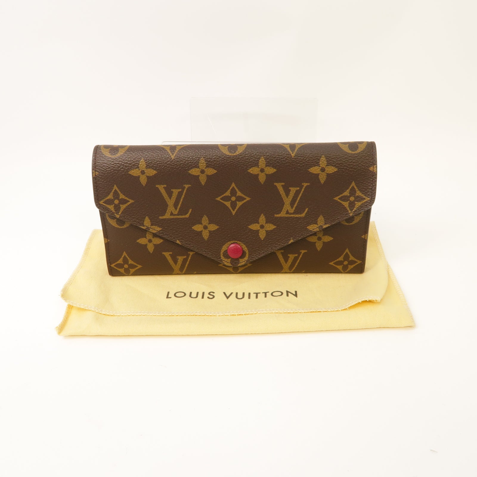 LOUIS VUITTON 【激減優惠】Monogram Josephine Wallet金扣長錢包棕色/酒紅色