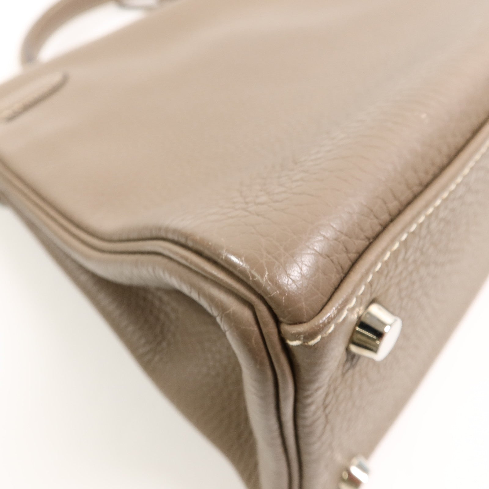 HERMES Clemence皮革Kelly 32手挽肩背兩用袋Etoupe