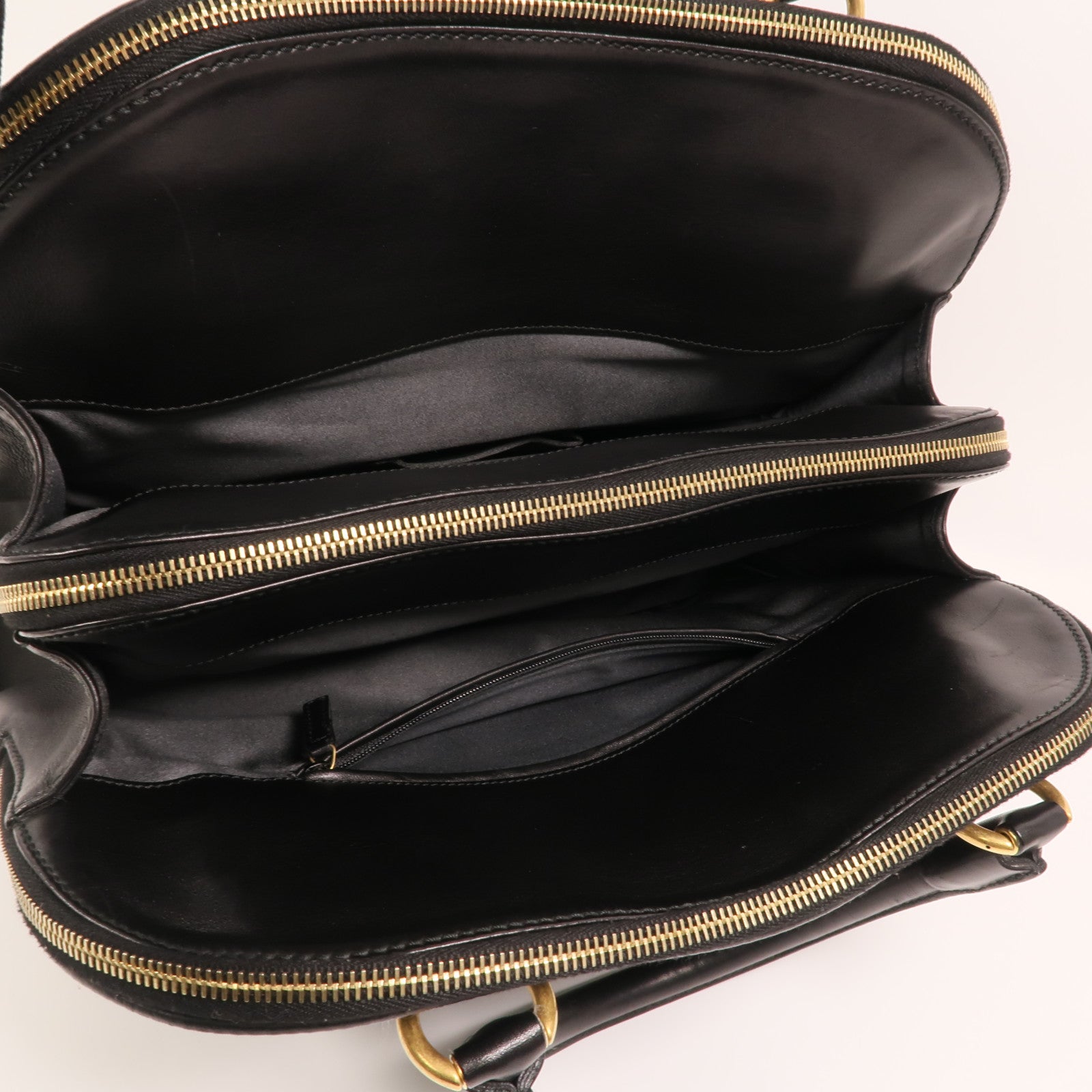SAINT LAURENT 羊皮皮革Rive Gauche 32金扣手挽袋