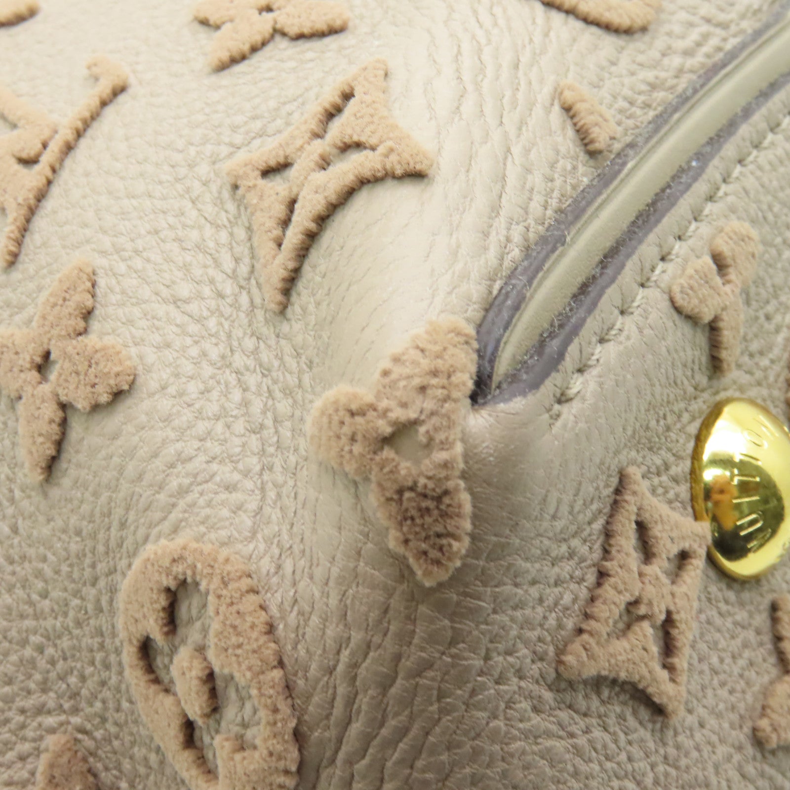 LOUIS VUITTON 【激減優惠】皮革Tote W PM金扣手挽袋米色