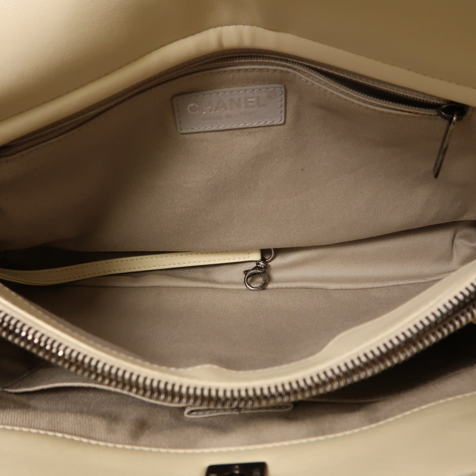 CHANEL 羊皮皮革2 Way Shoulder銀扣手挽肩背兩用袋