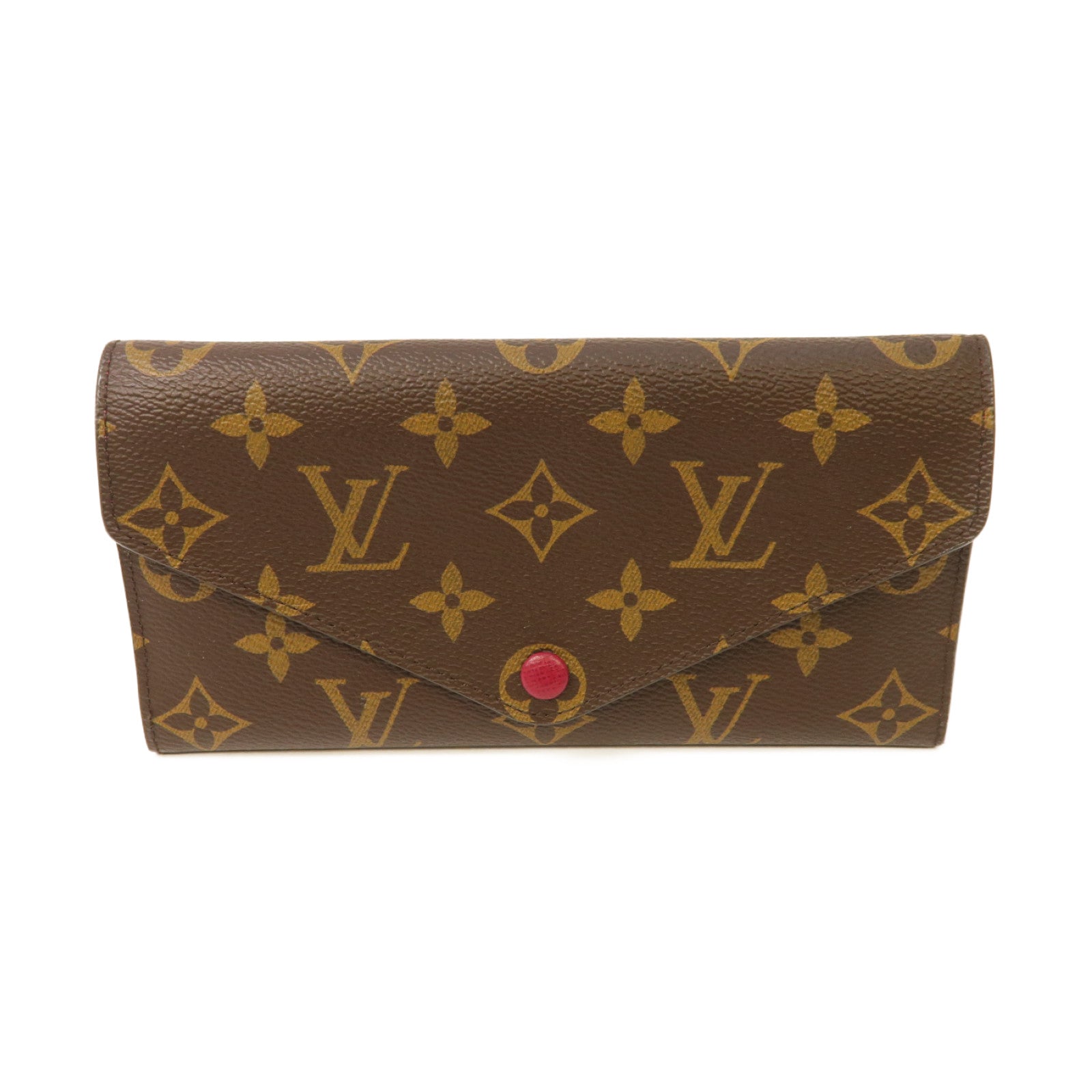 LOUIS VUITTON 【激減優惠】Monogram Josephine Wallet金扣長錢包棕色/酒紅色