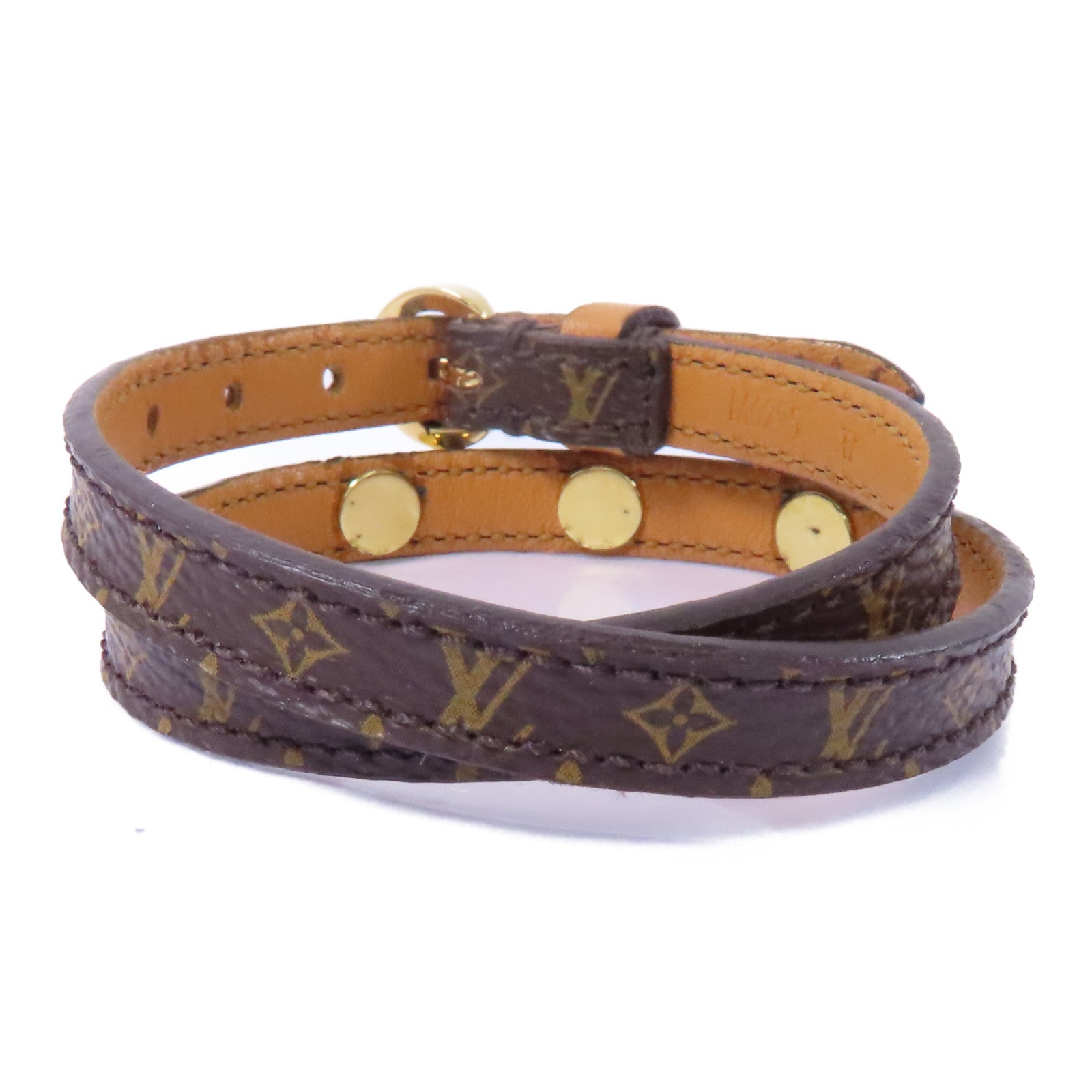 LOUIS VUITTON Monogram Bracelet金扣手鏈棕色