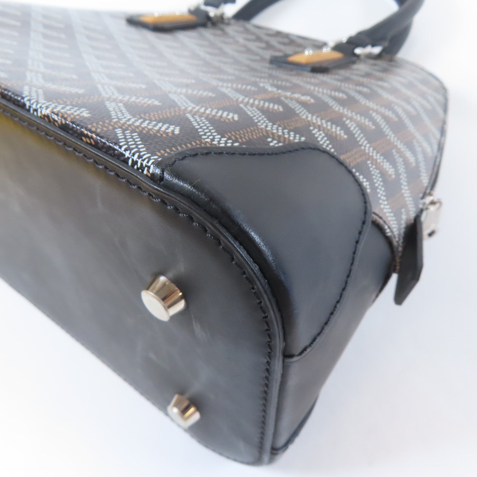 GOYARD 塗層帆布Vendome銀扣手挽袋黑色