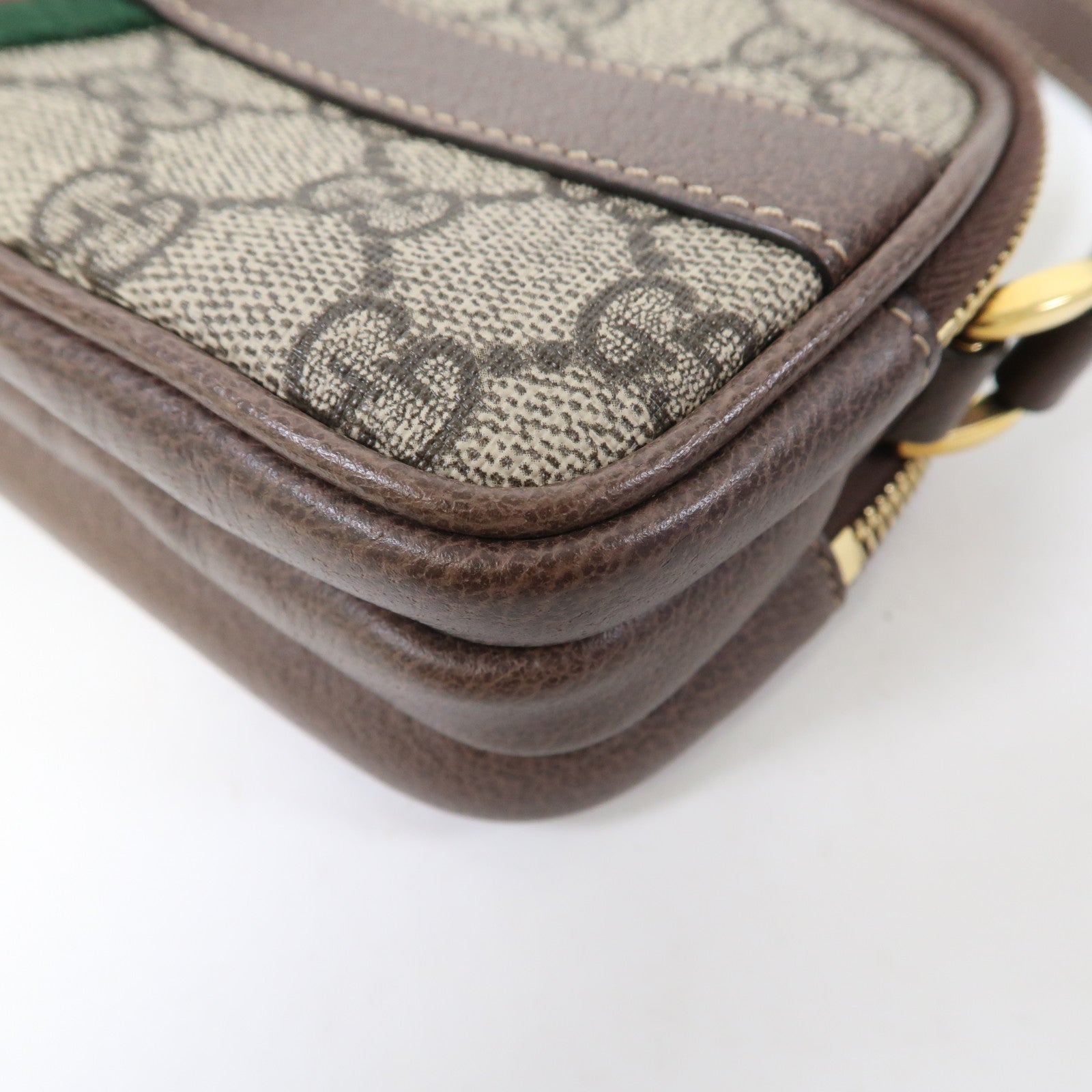 GUCCI 塗層帆布Ophidia GG Mini金扣肩背袋啡色