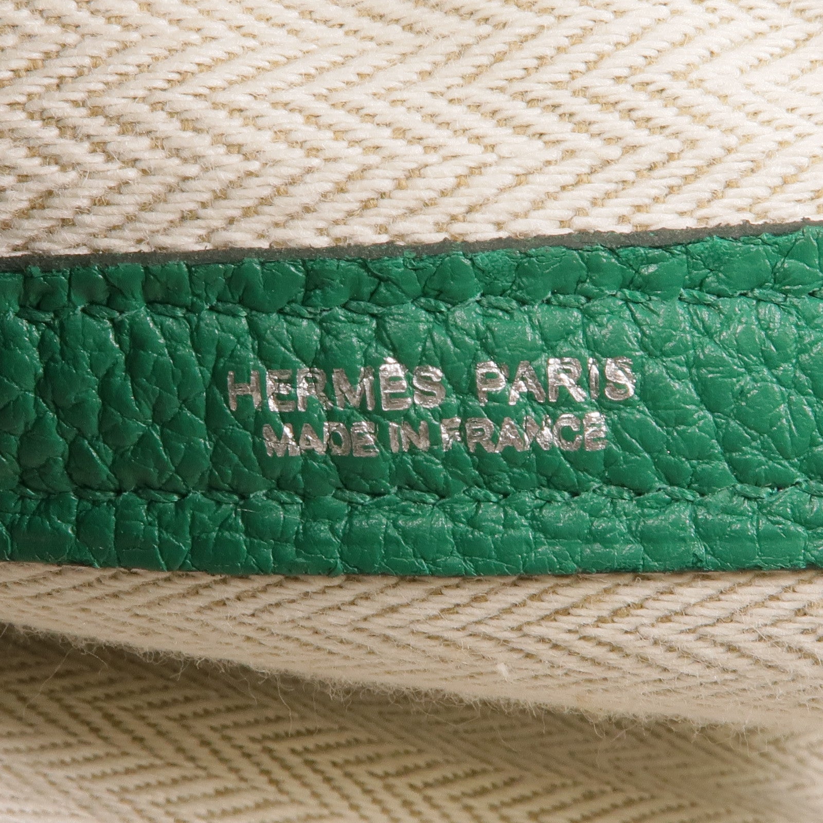 HERMES【激減優惠】 Negonda皮革Garden Party PM銀扣手挽袋Vert Vertigo