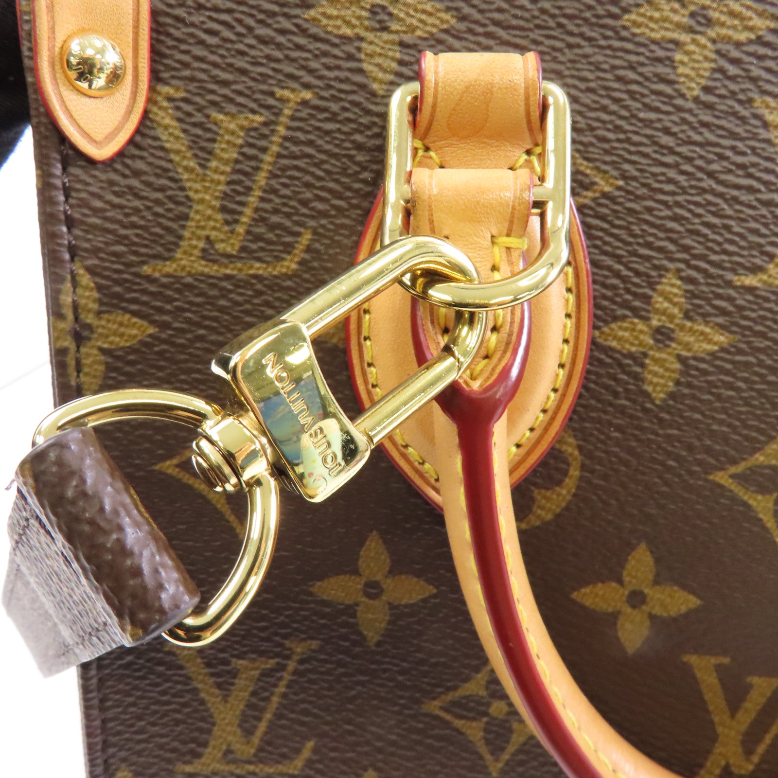 LOUIS VUITTON 【激減優惠】Monogram Sac Plat BB金扣手挽肩背兩用袋啡色