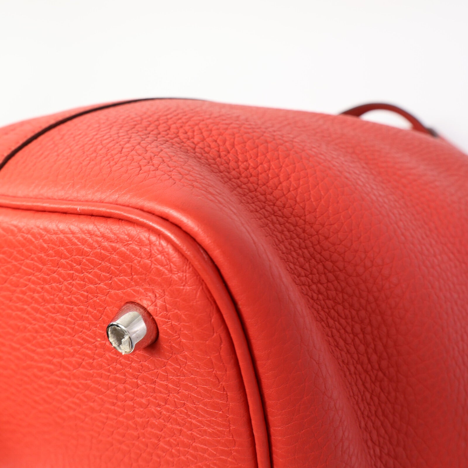 HERMES Clemence皮革Picotin MM手挽袋Rouge Pivoine