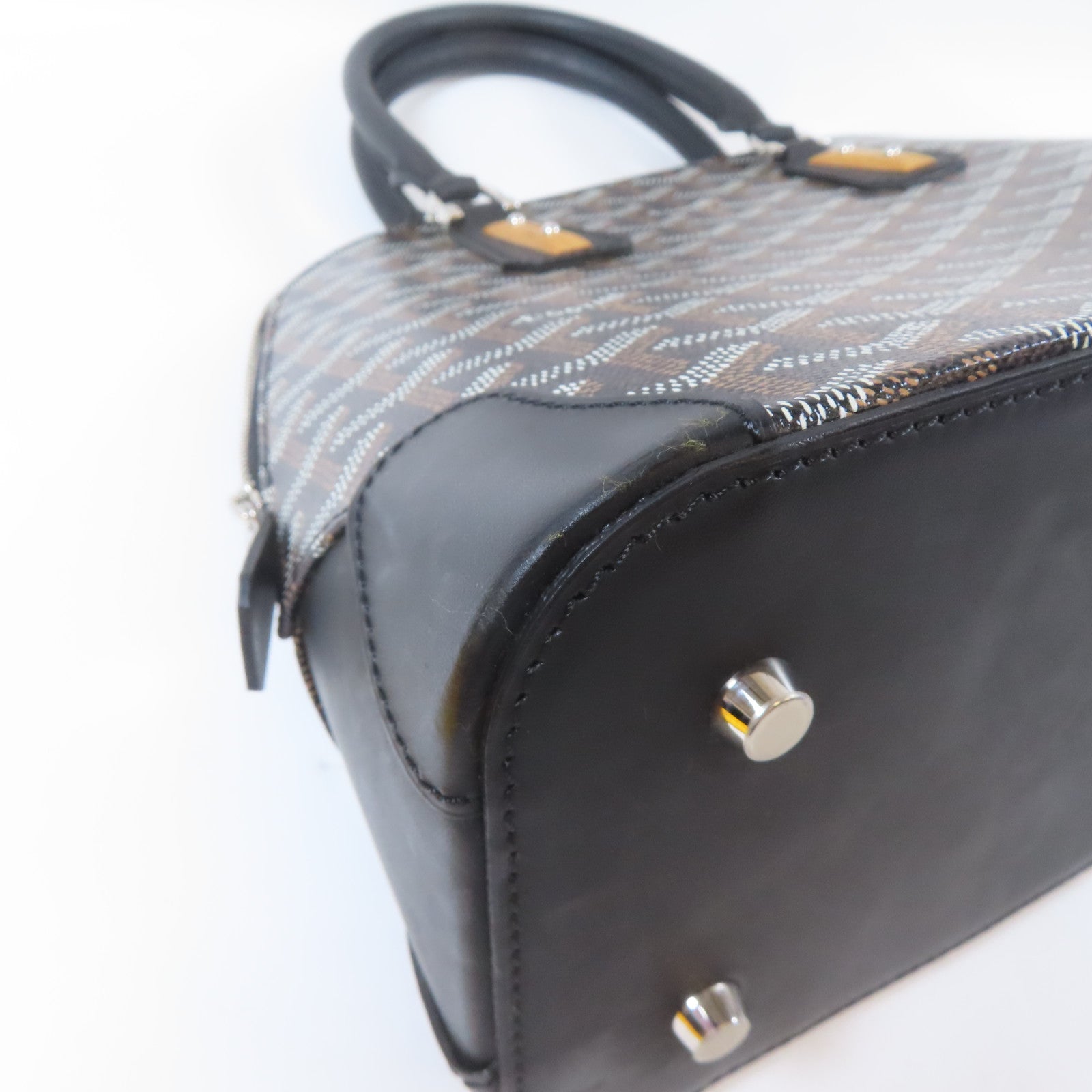 GOYARD 塗層帆布Vendome銀扣手挽袋黑色