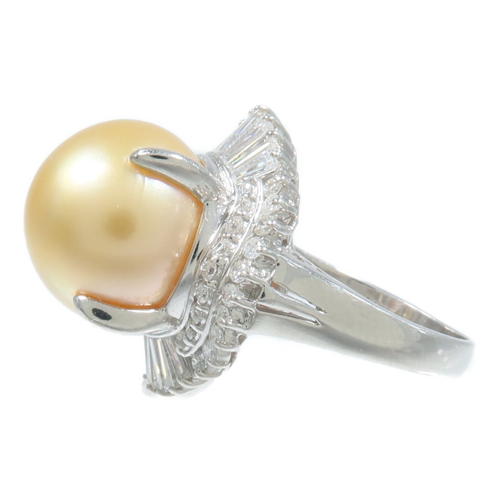 JEWELRY PT900鉑金Pearl Diamond Ring珍珠/鑽石戒指