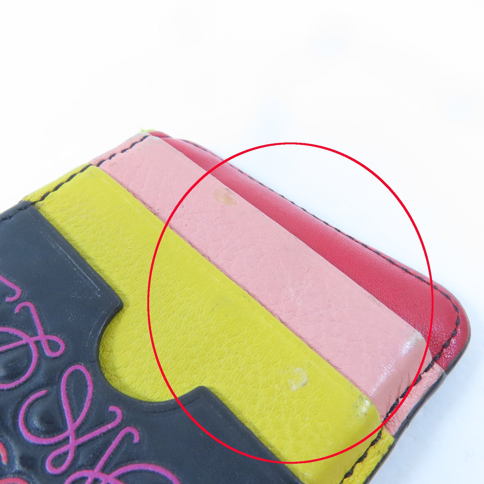 LOEWE 牛皮皮革Coin/Card Case銀扣零錢包/卡片套黑色/彩色