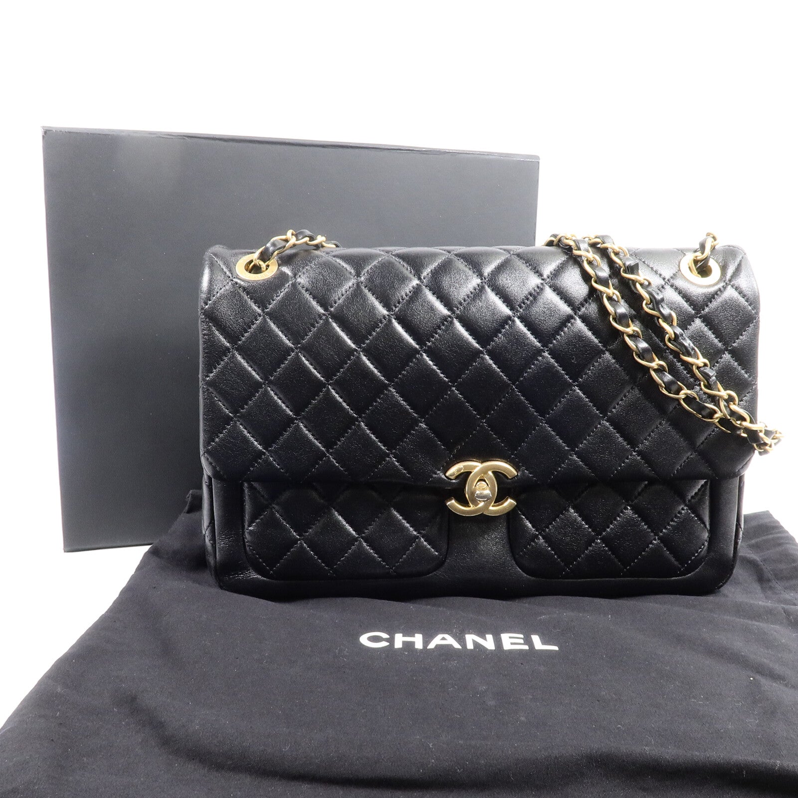 CHANEL 羊皮皮革Chain Shoulder Bag鏈帶肩背袋