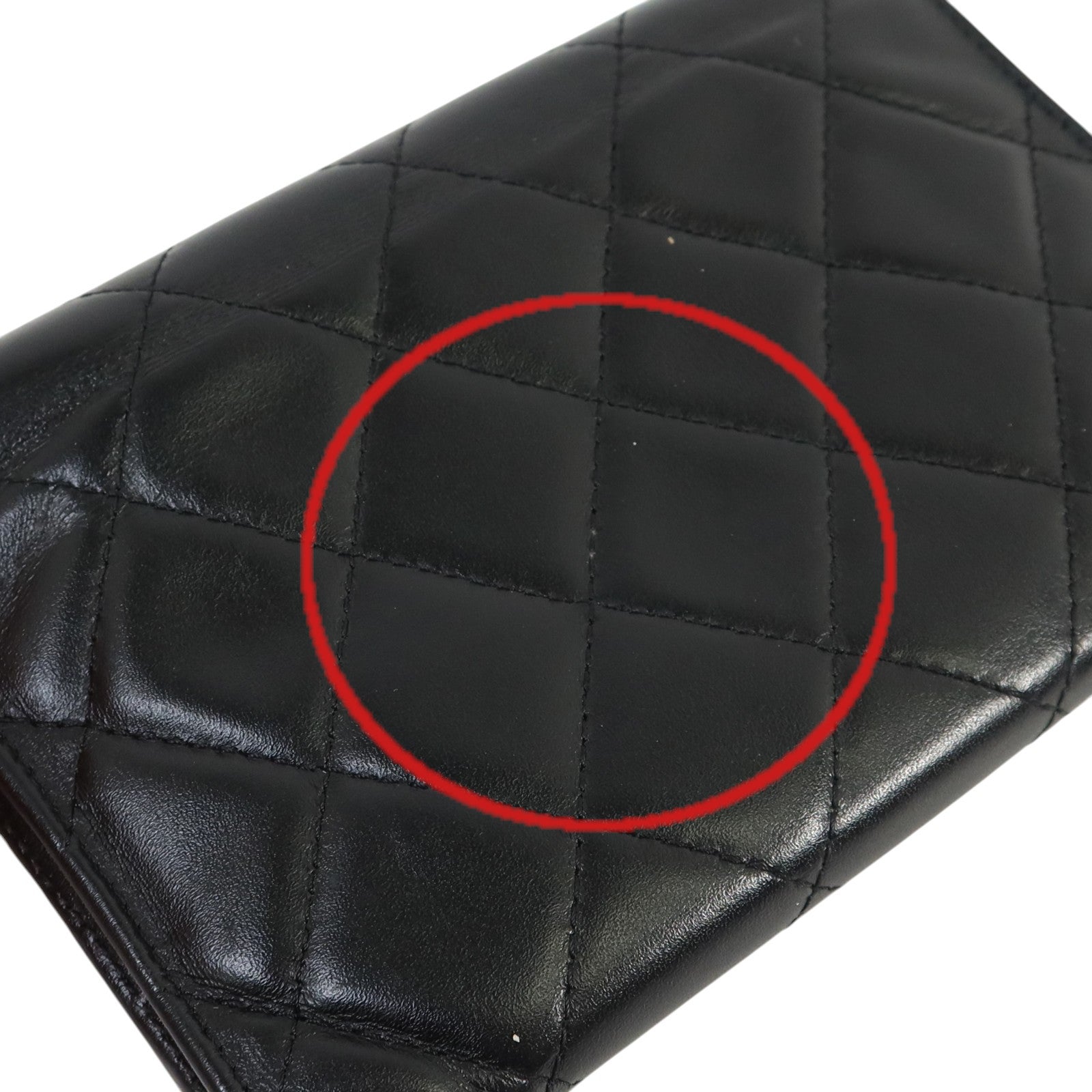 CHANEL 牛皮皮革Cambon Compact Wallet銀扣錢包
