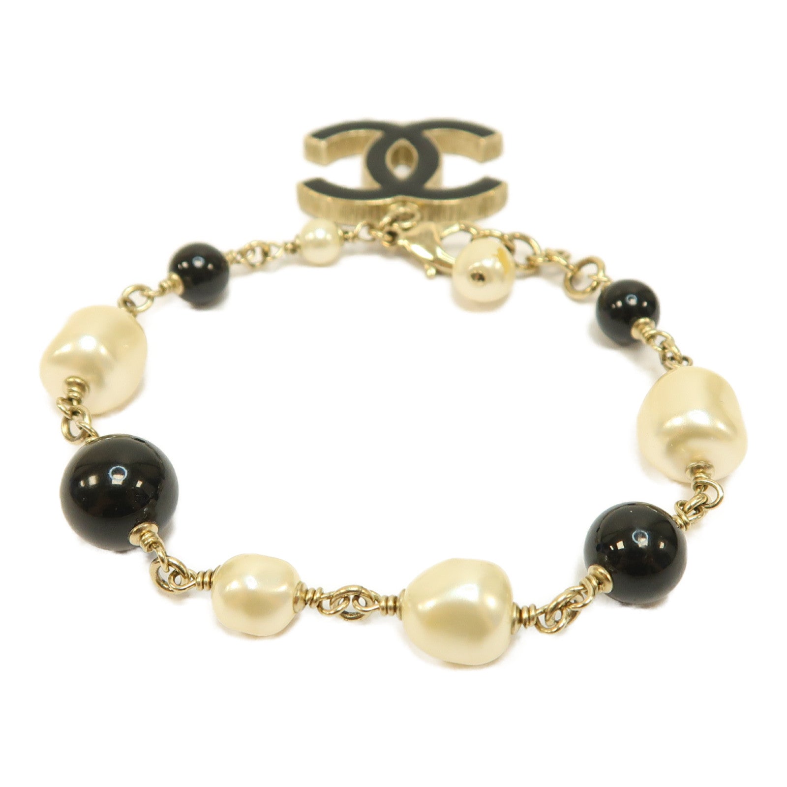 CHANEL 金屬/PVC Bracelet手鏈金色/黑色/白色