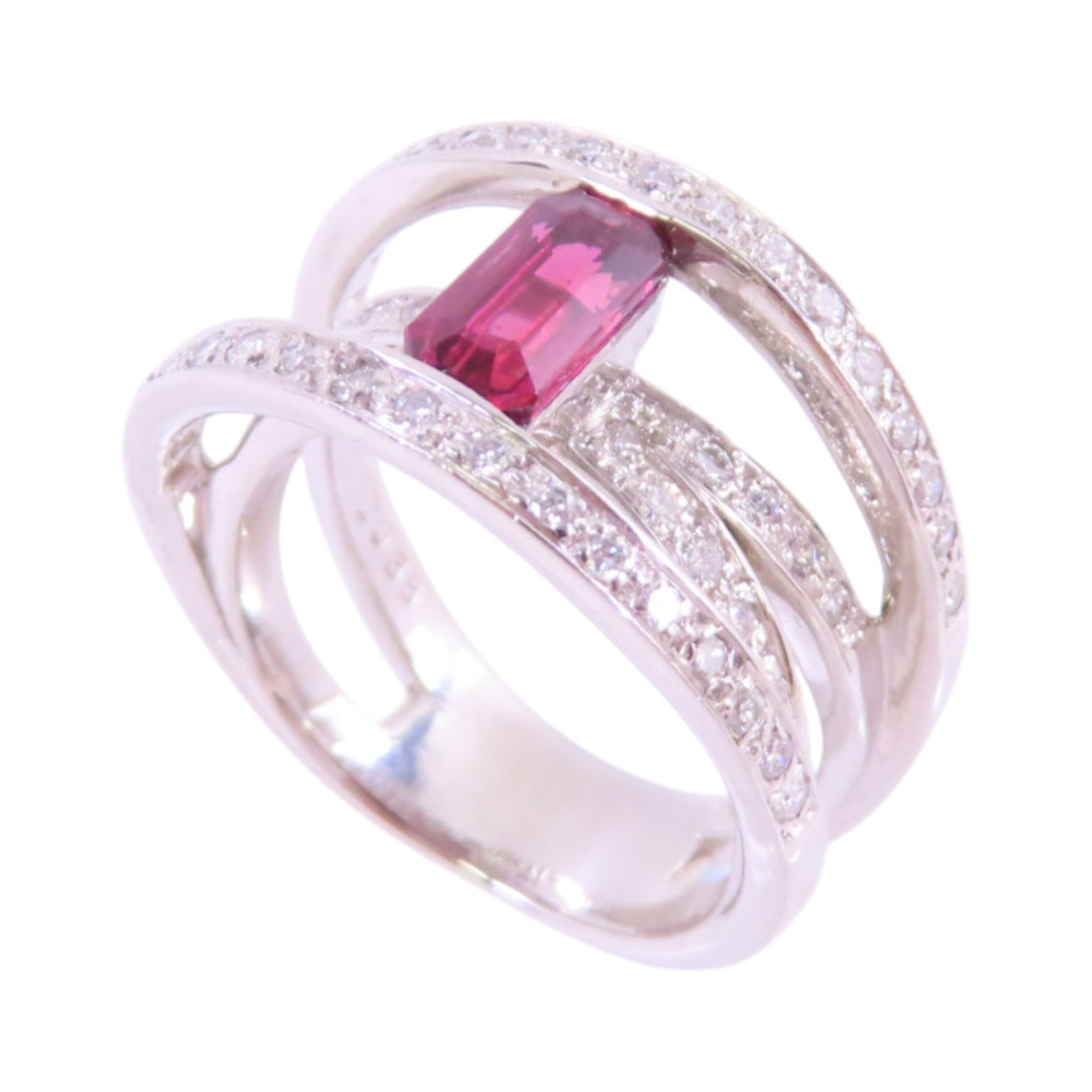 JEWELRY PT900鉑金/紅寶石/鑽石Ruby Diamond Ring戒指US#5.5