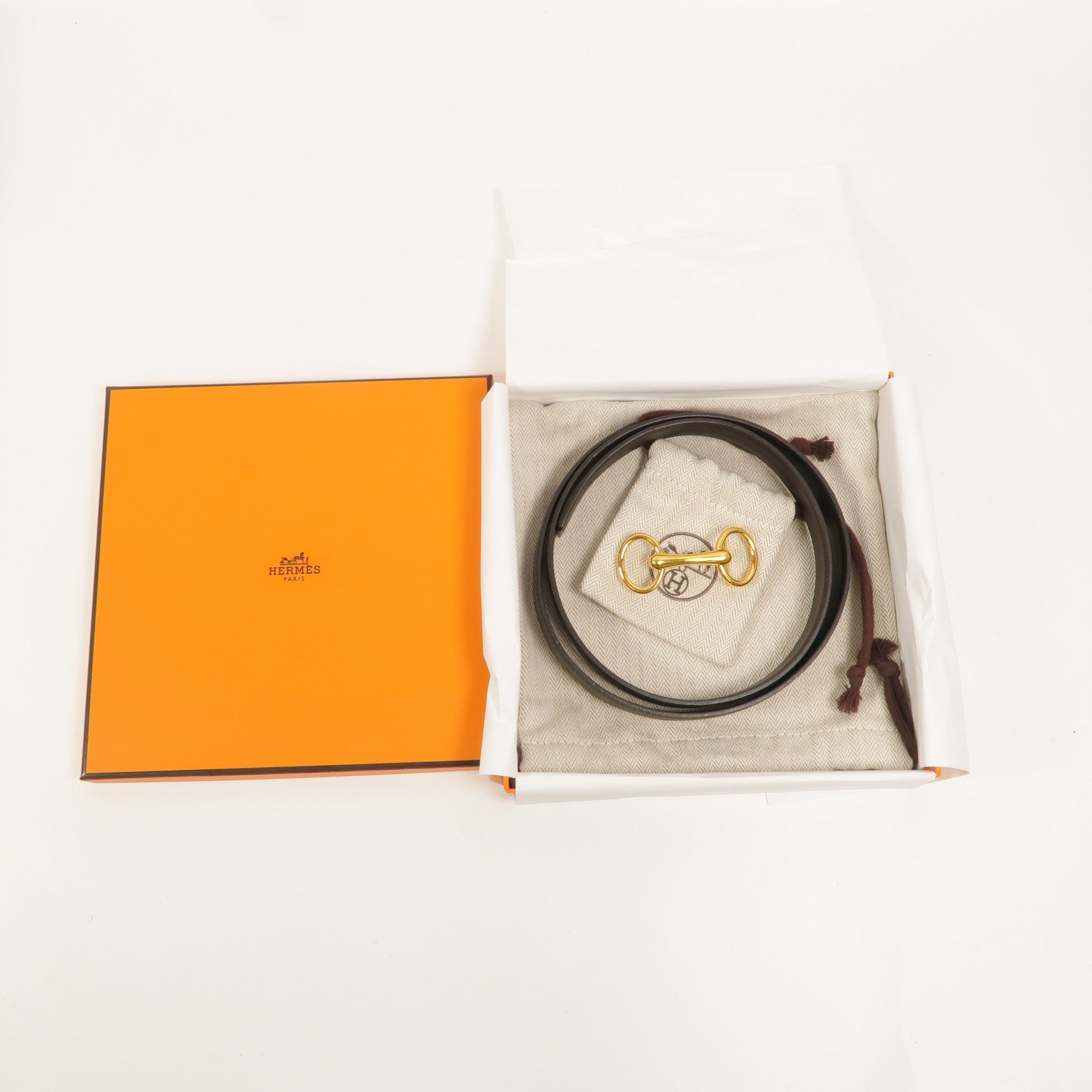 HERMES Epsom/Swift皮革Heritage Belt 80cm皮帶