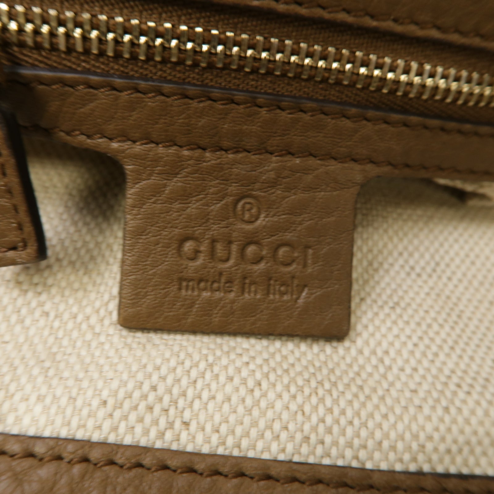GUCCI 牛皮皮革Chain Shoulder Bag金扣鏈帶肩背袋啡色