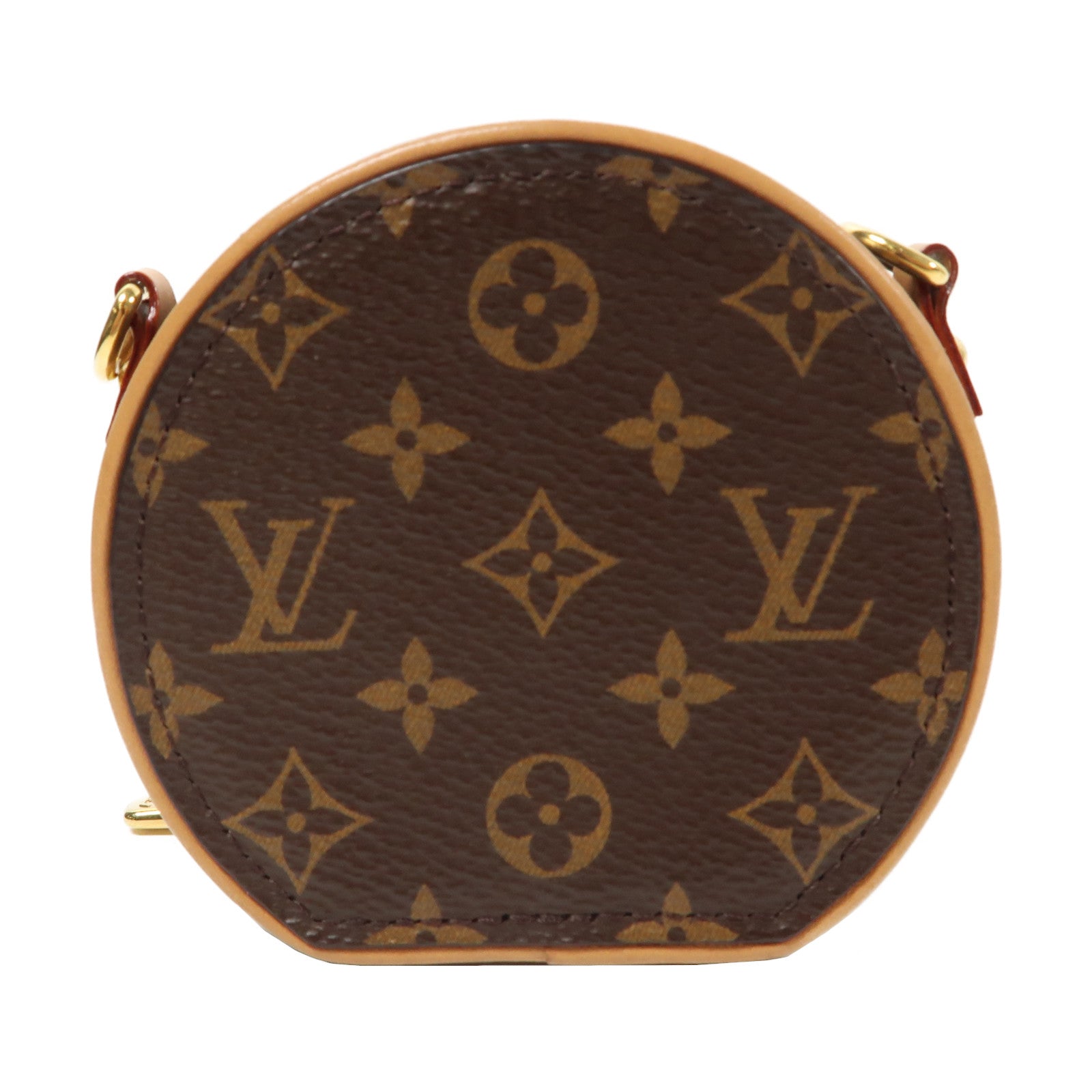 LOUIS VUITTON Monogram Boite Chapeau Necklace金扣鏈帶肩背袋啡色