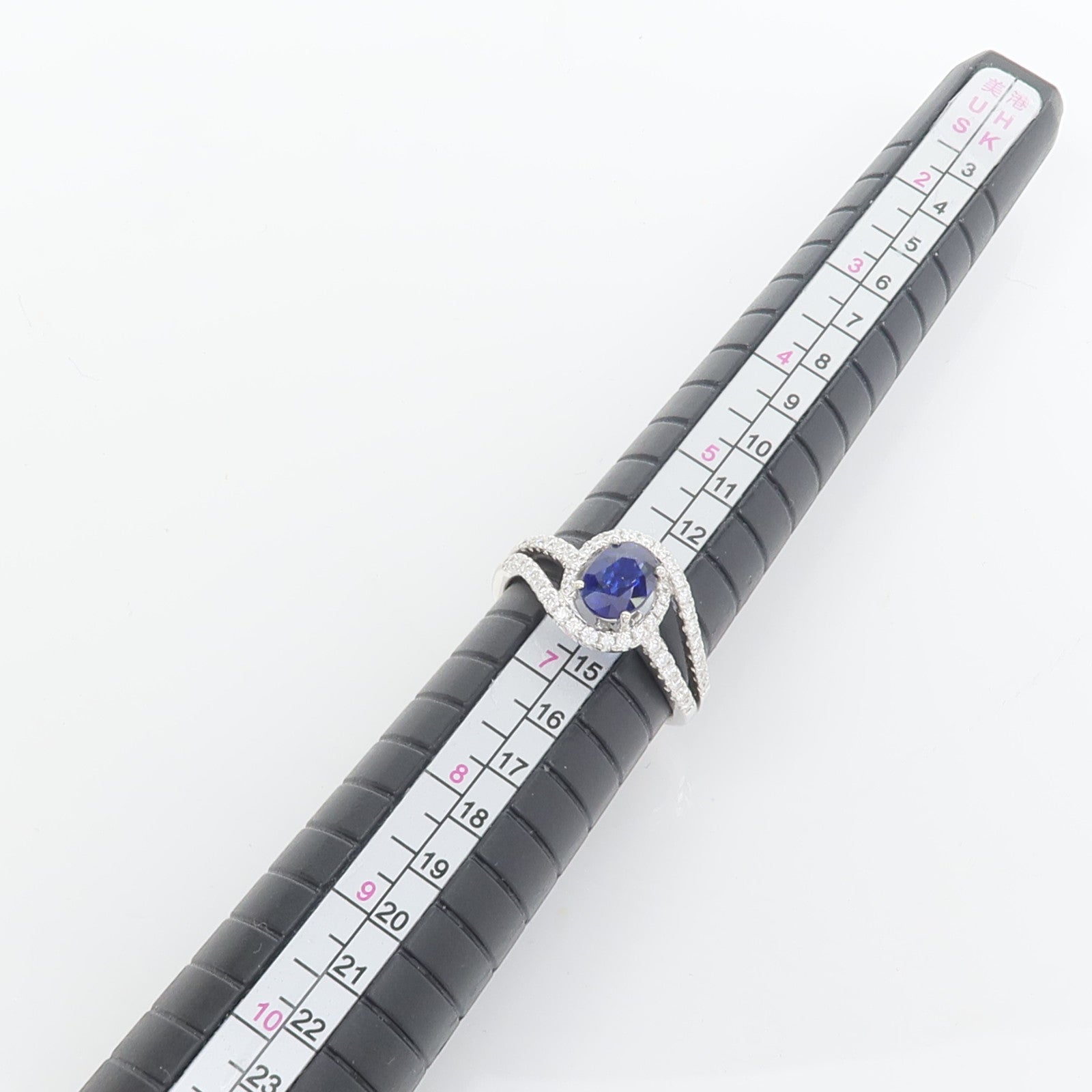 JEWELRY 18K白金Sapphire/Diamond Ring藍寶石/鑽石戒指US#6.25