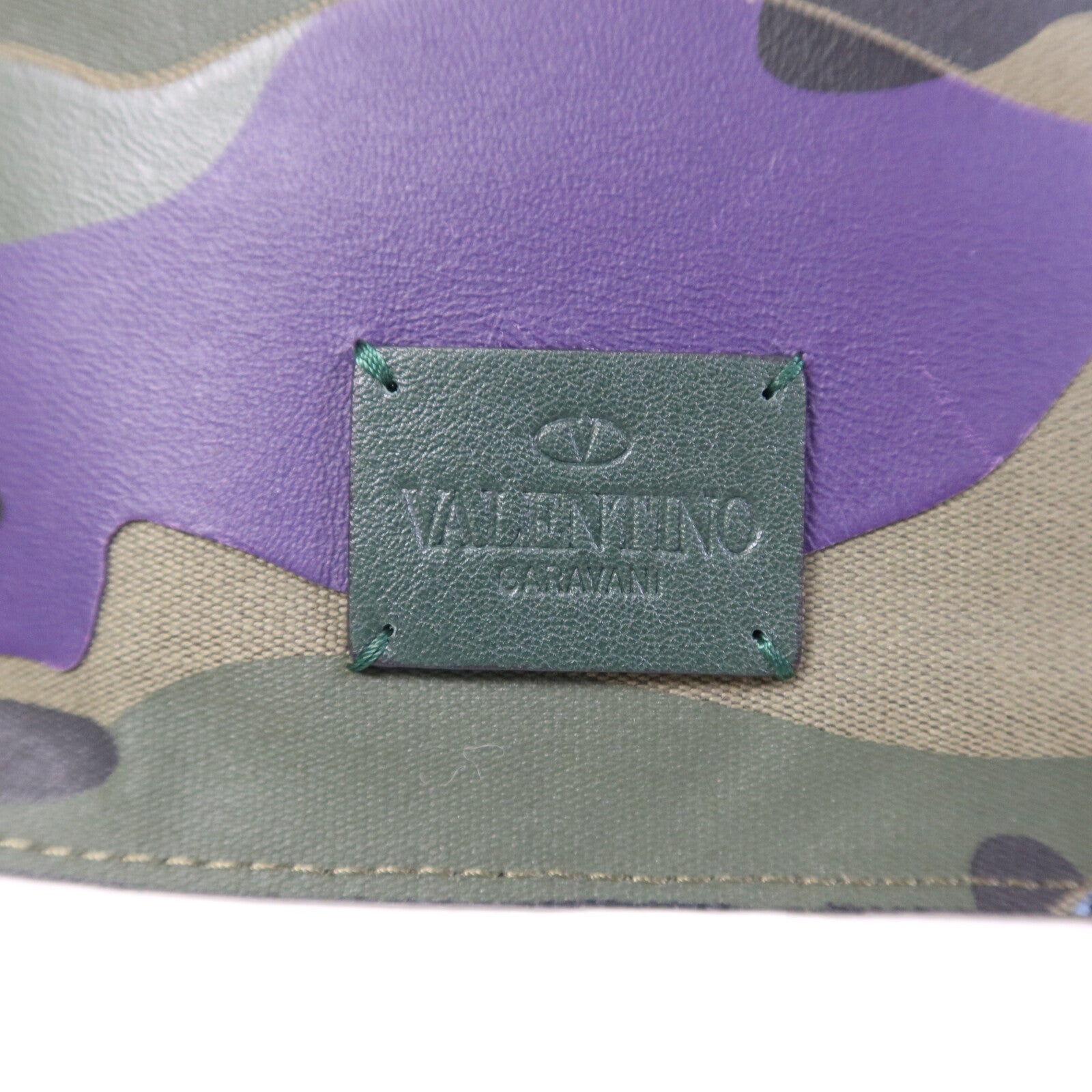 Valentino 帆布/牛皮皮革Clutch銀扣手拿包