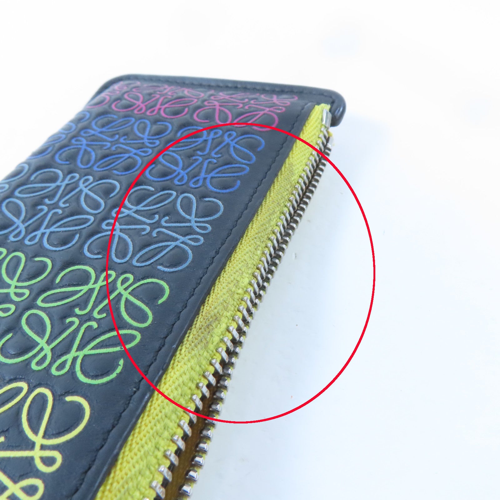 LOEWE 牛皮皮革Coin/Card Case銀扣零錢包/卡片套黑色/彩色