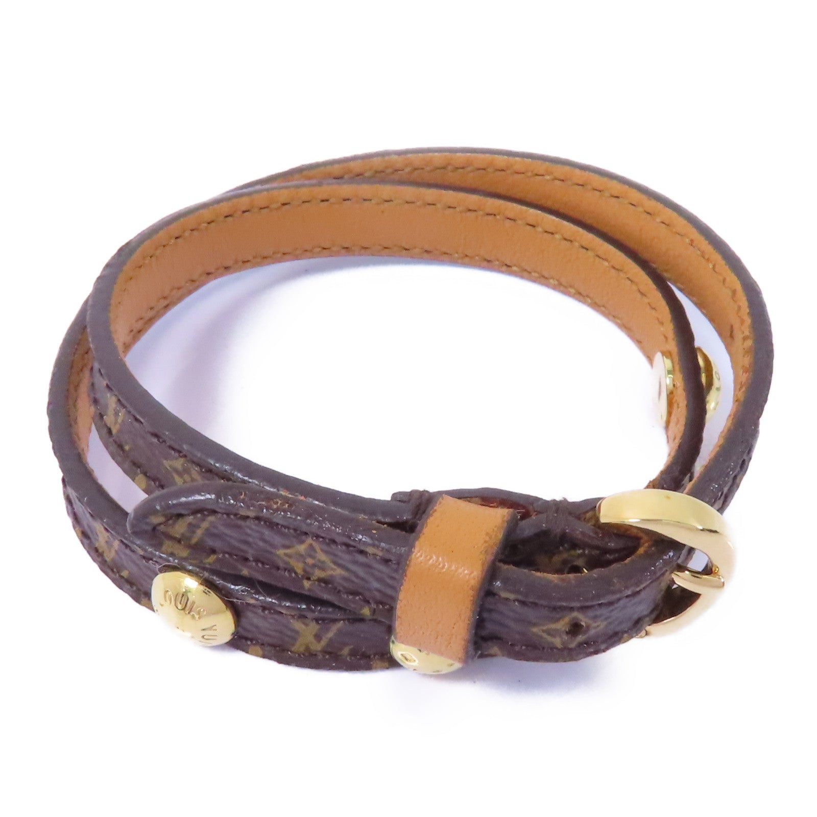 LOUIS VUITTON Monogram Bracelet金扣手鏈棕色