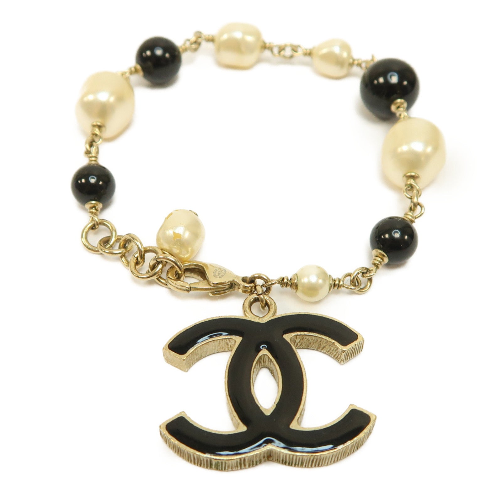 CHANEL 金屬/PVC Bracelet手鏈金色/黑色/白色