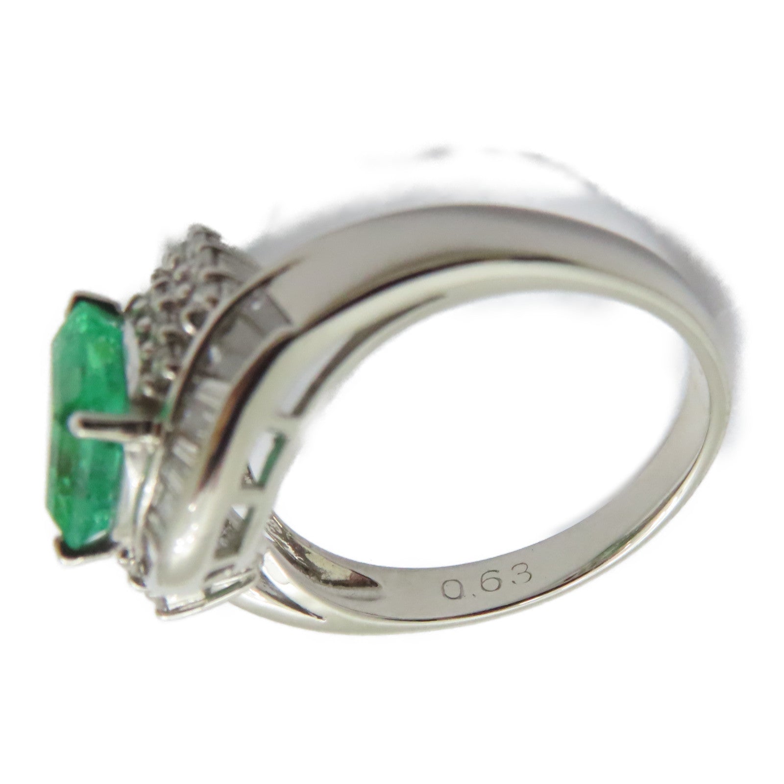 JEWELRY 【激減優惠】PT900鉑金Emerald Diamond Ring 1.62ct綠寶石/0.63ct鑽石戒指US#7.25