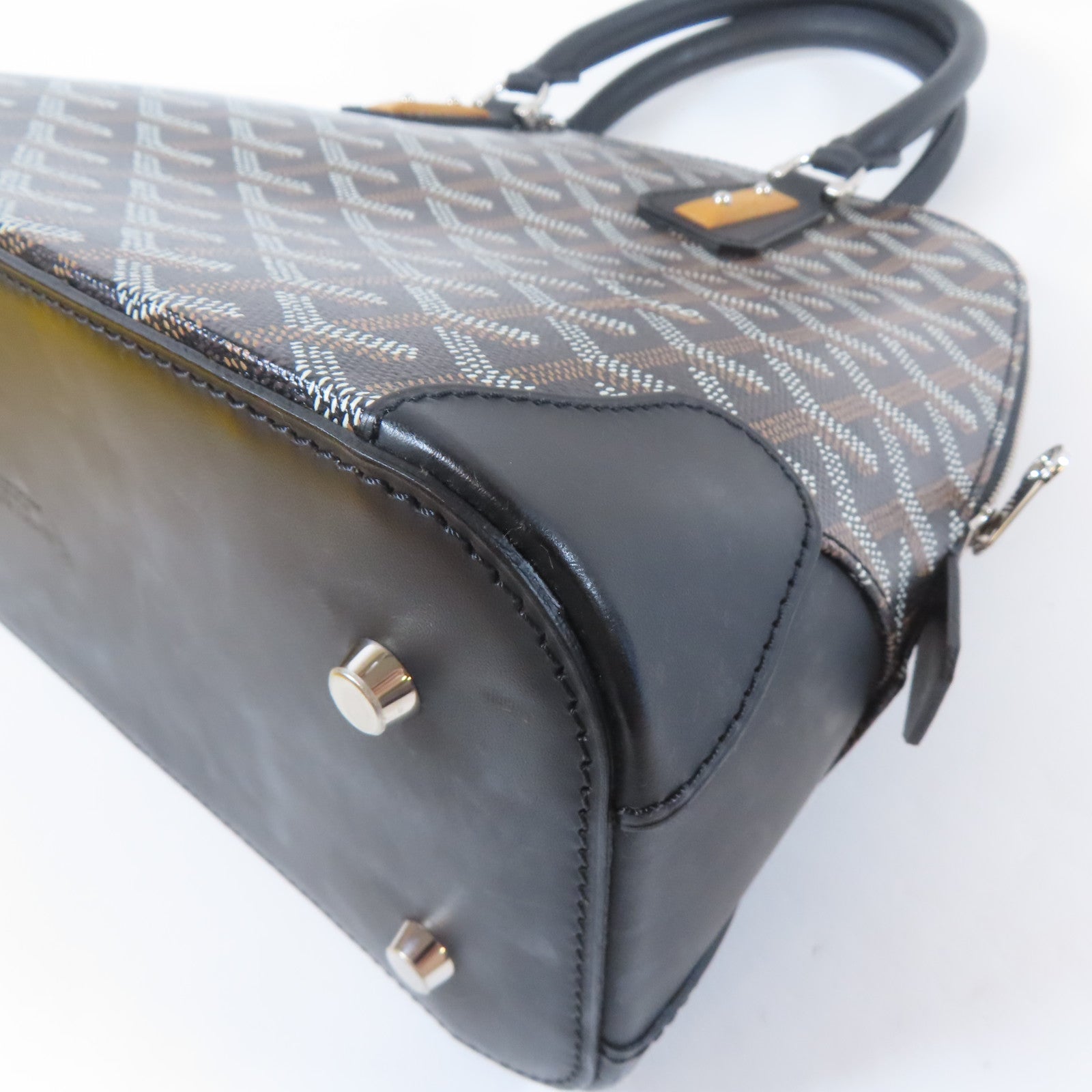 GOYARD 塗層帆布Vendome銀扣手挽袋黑色